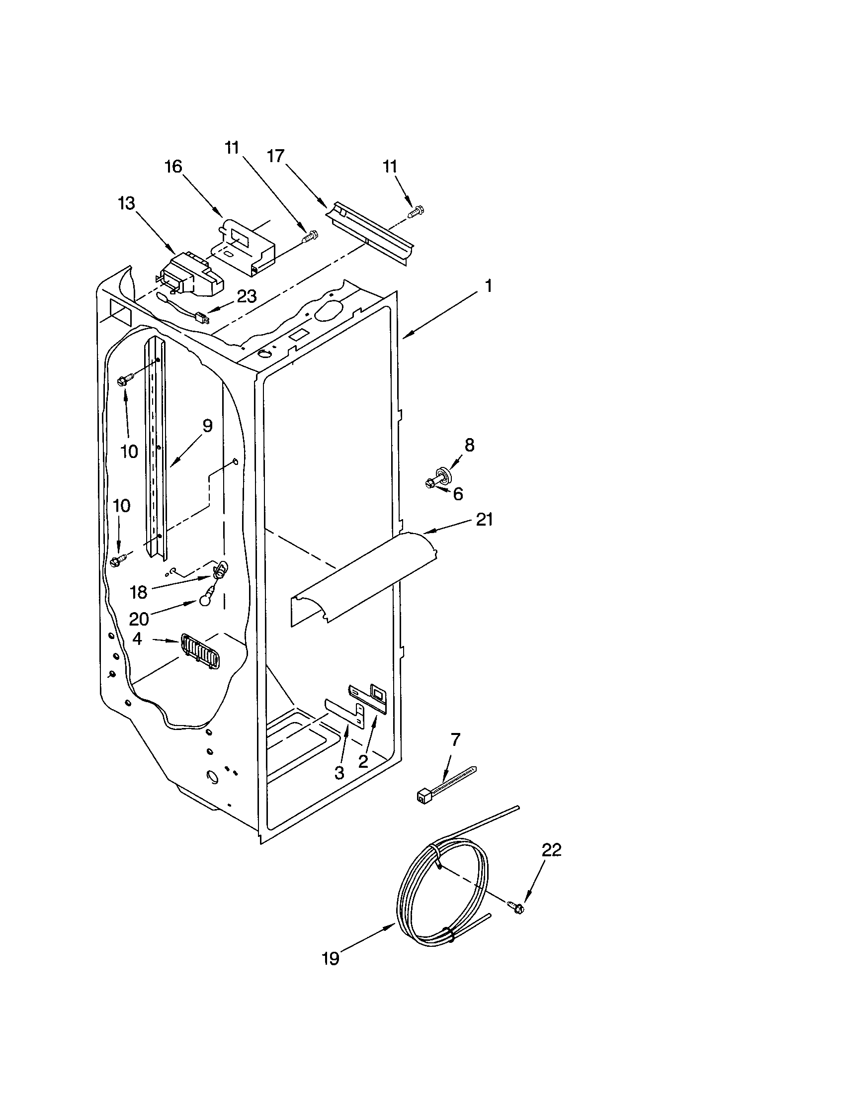 Kenmore 10653699200 refrigerator liner diagram