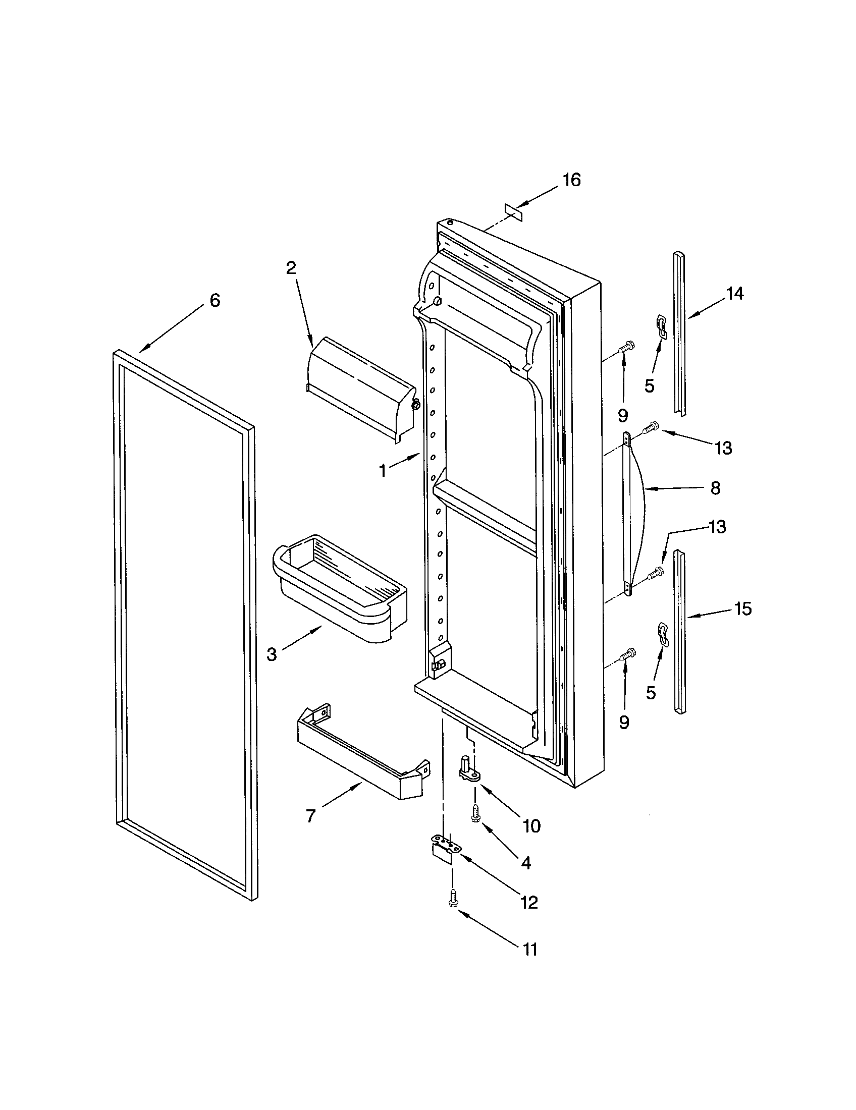 Kenmore 10653699200 refrigerator door diagram