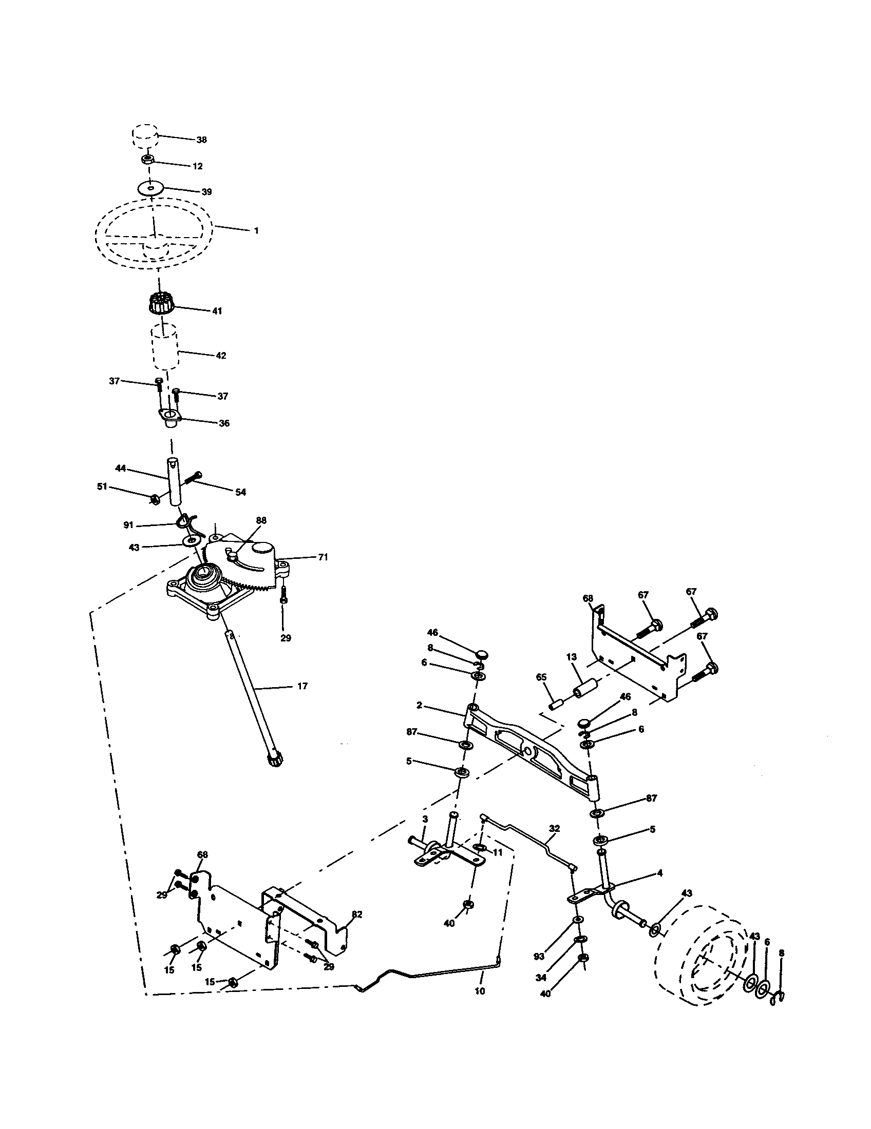 Craftsman 917277340 steering assembly diagram