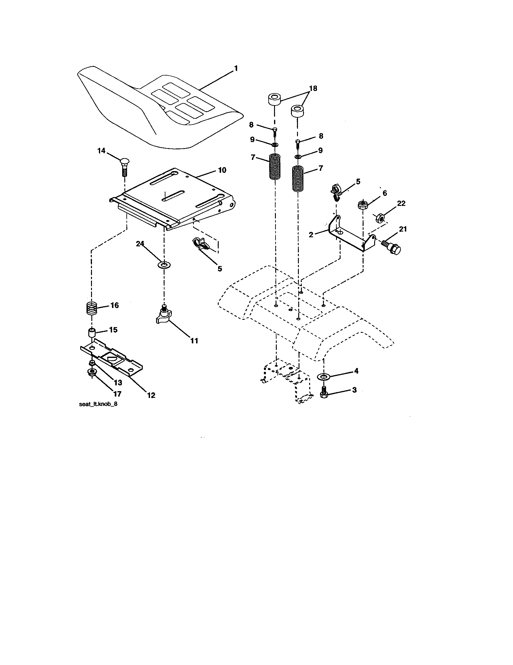 Craftsman 917277340 seat assembly diagram