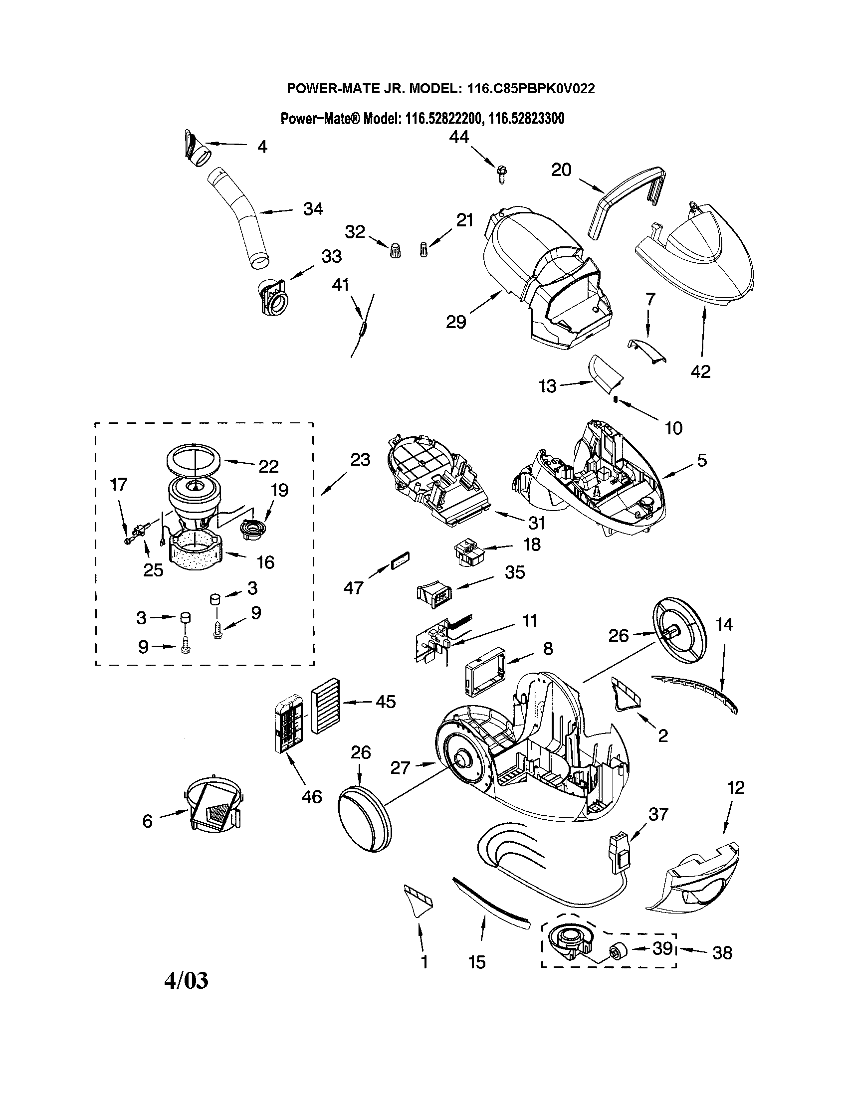 Kenmore 11622822200 base unit diagram