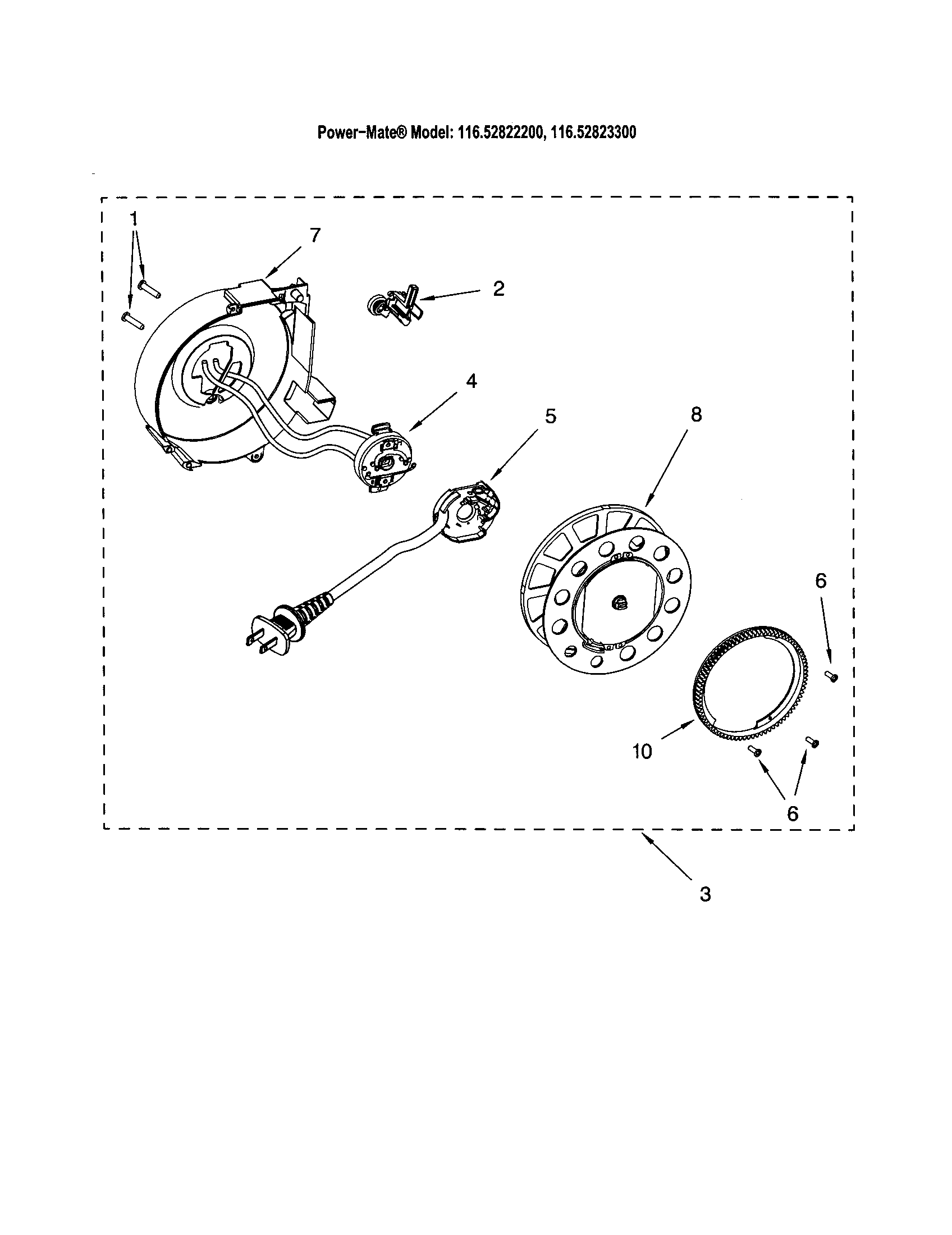 Kenmore 11622822200 power cord reel diagram