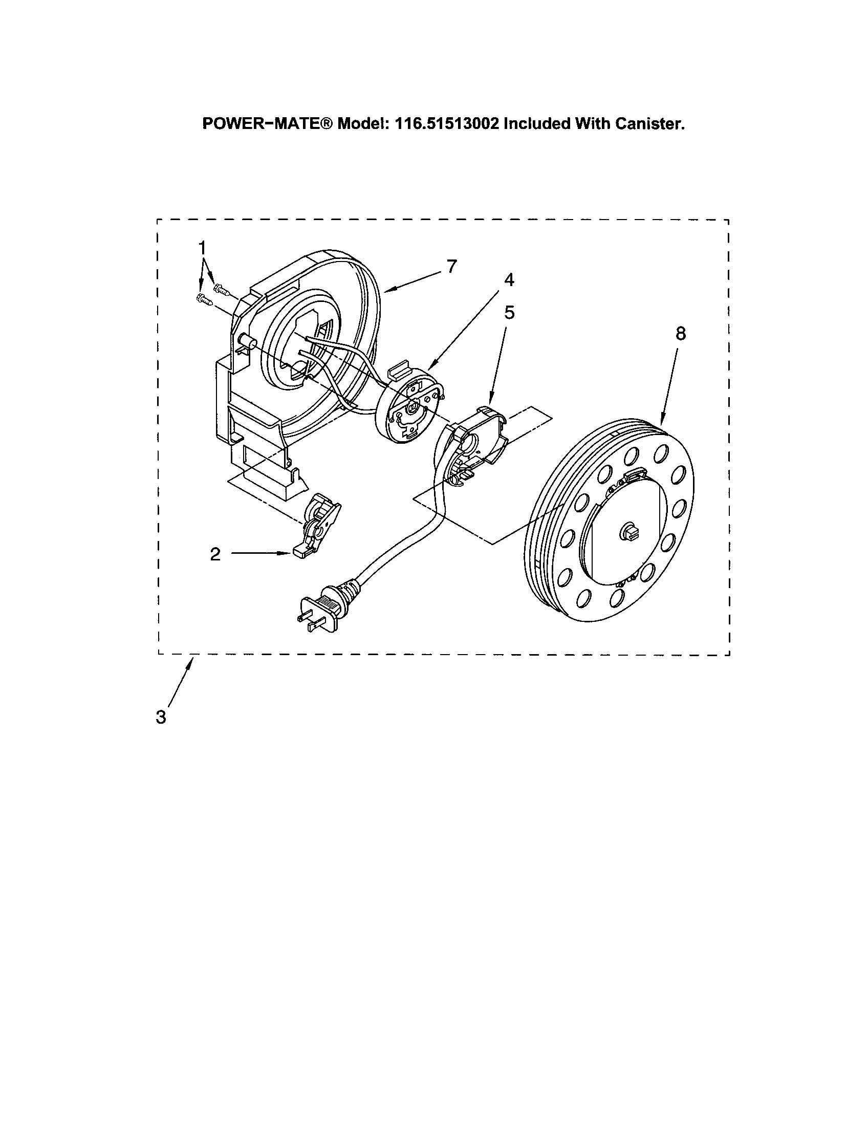 Kenmore 11621513002 power cord reel diagram