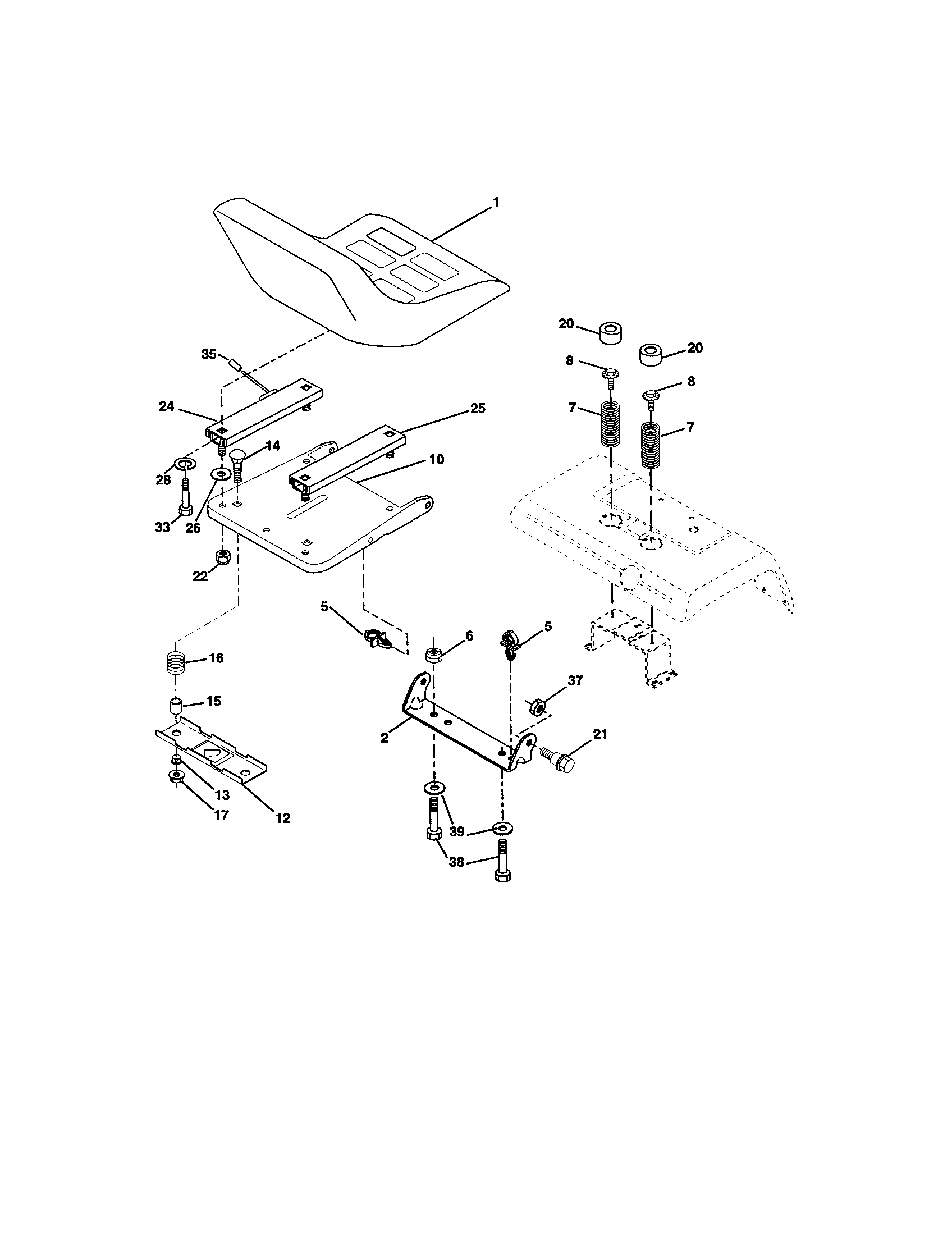 Craftsman 917275283 seat assembly diagram