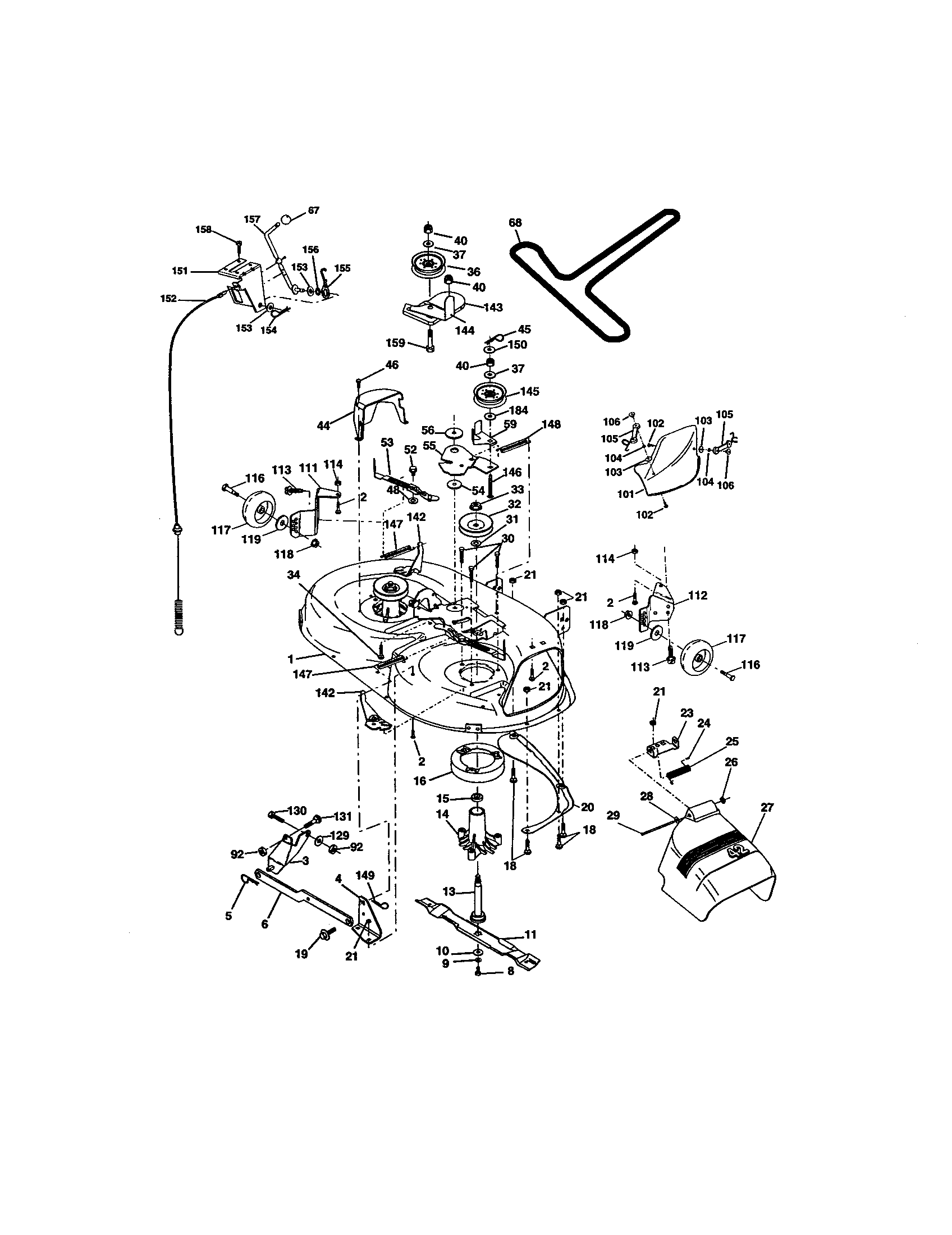 Craftsman 917273142 mower deck diagram