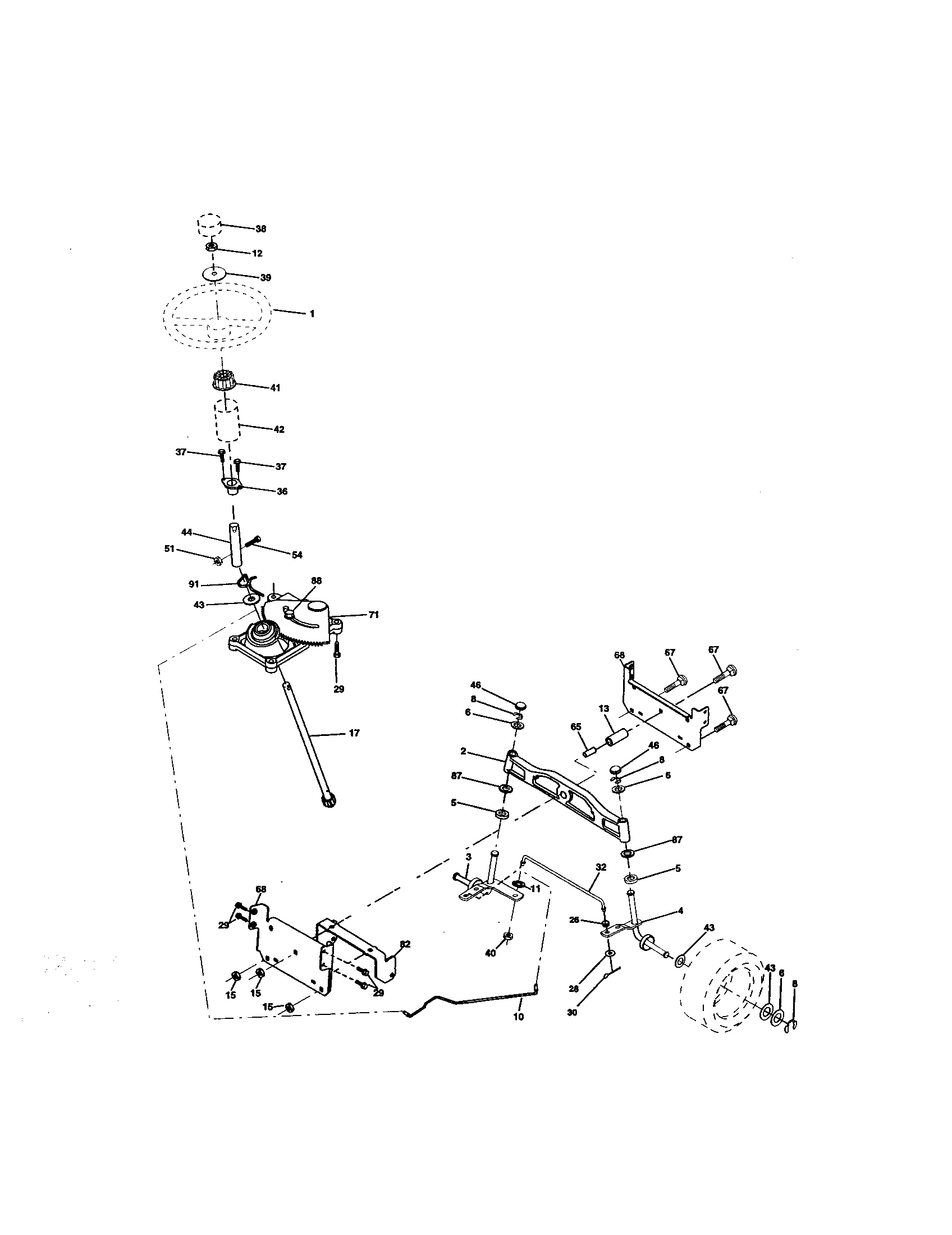 Craftsman 917272754 steering assembly diagram