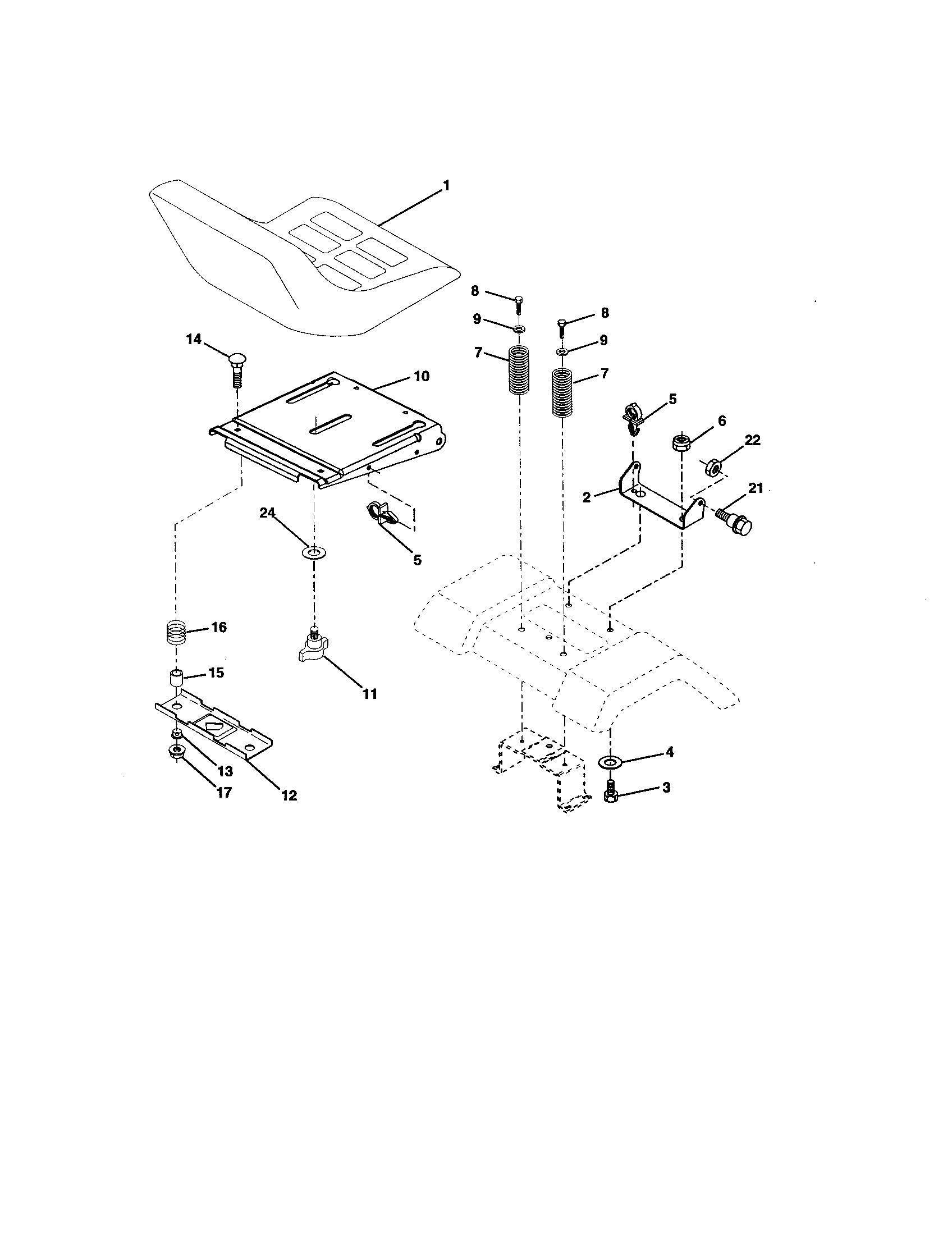 Craftsman 917272754 seat assembly diagram