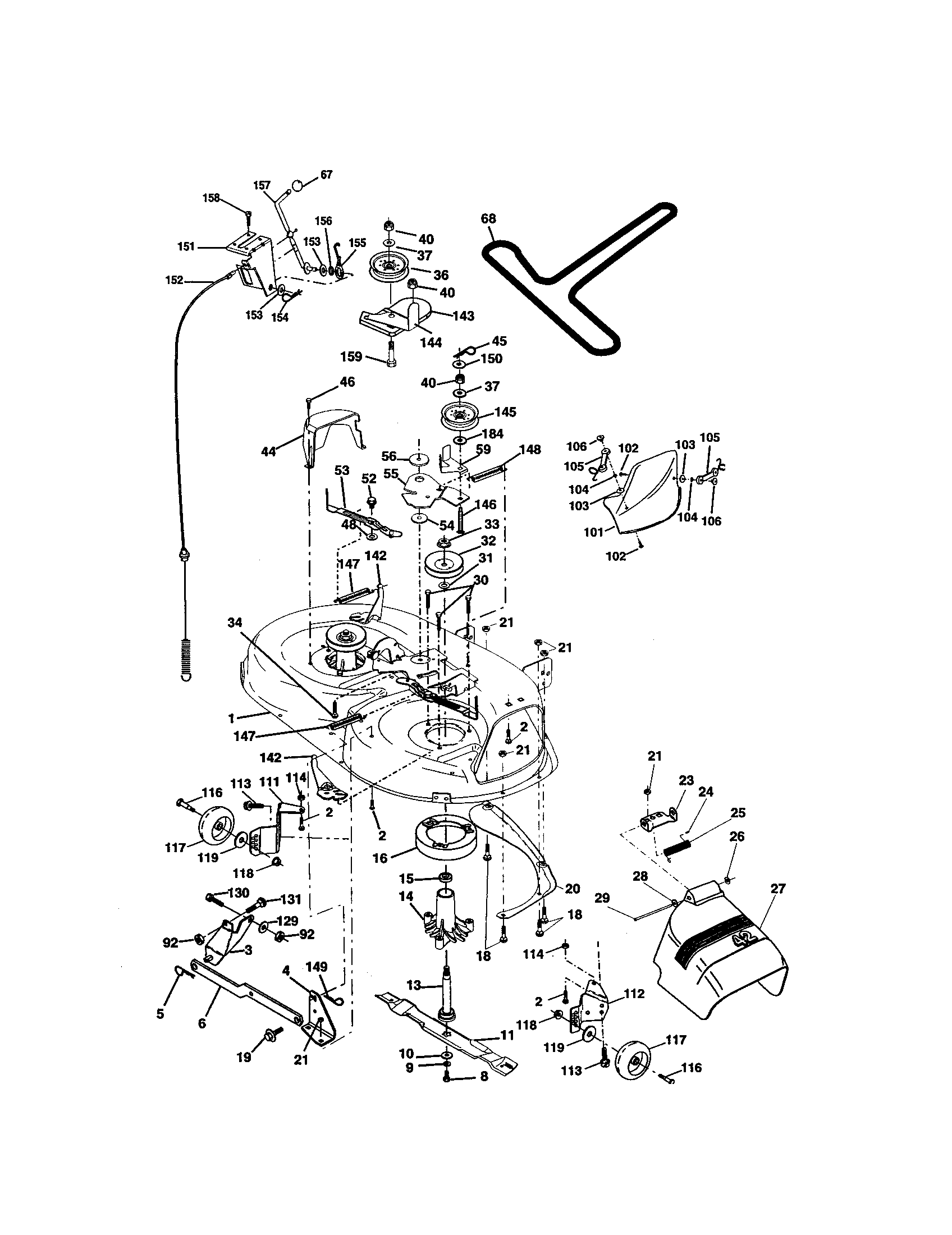 Craftsman 917272754 mower deck diagram