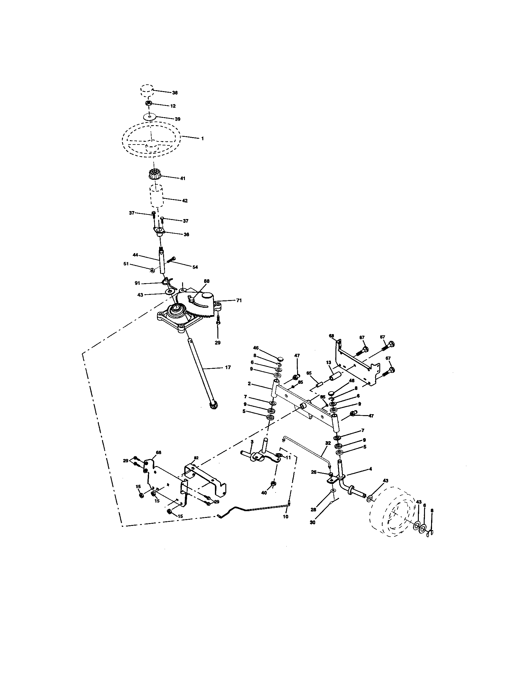 Craftsman 917272681 steering assembly diagram