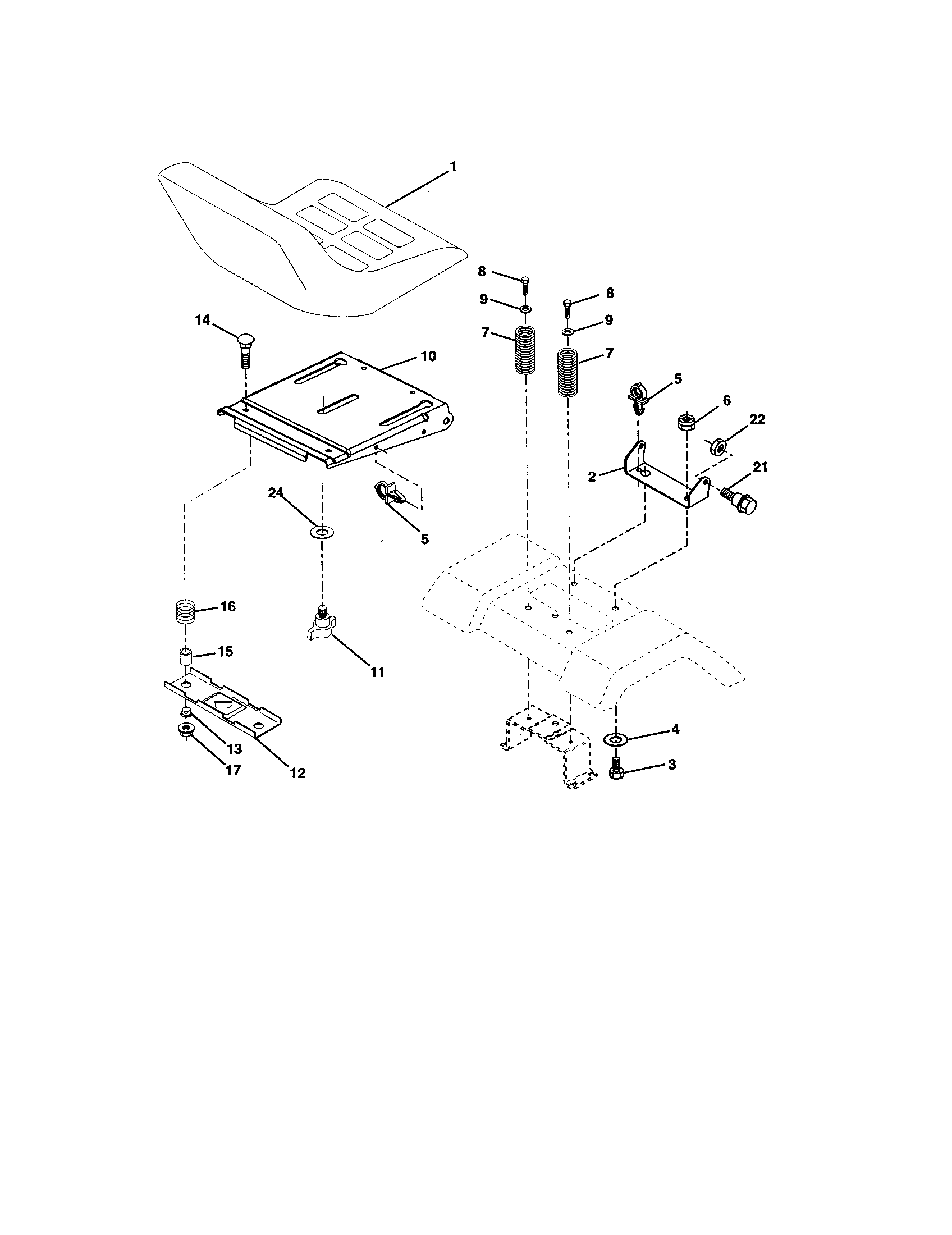 Craftsman 917272681 seat assembly diagram
