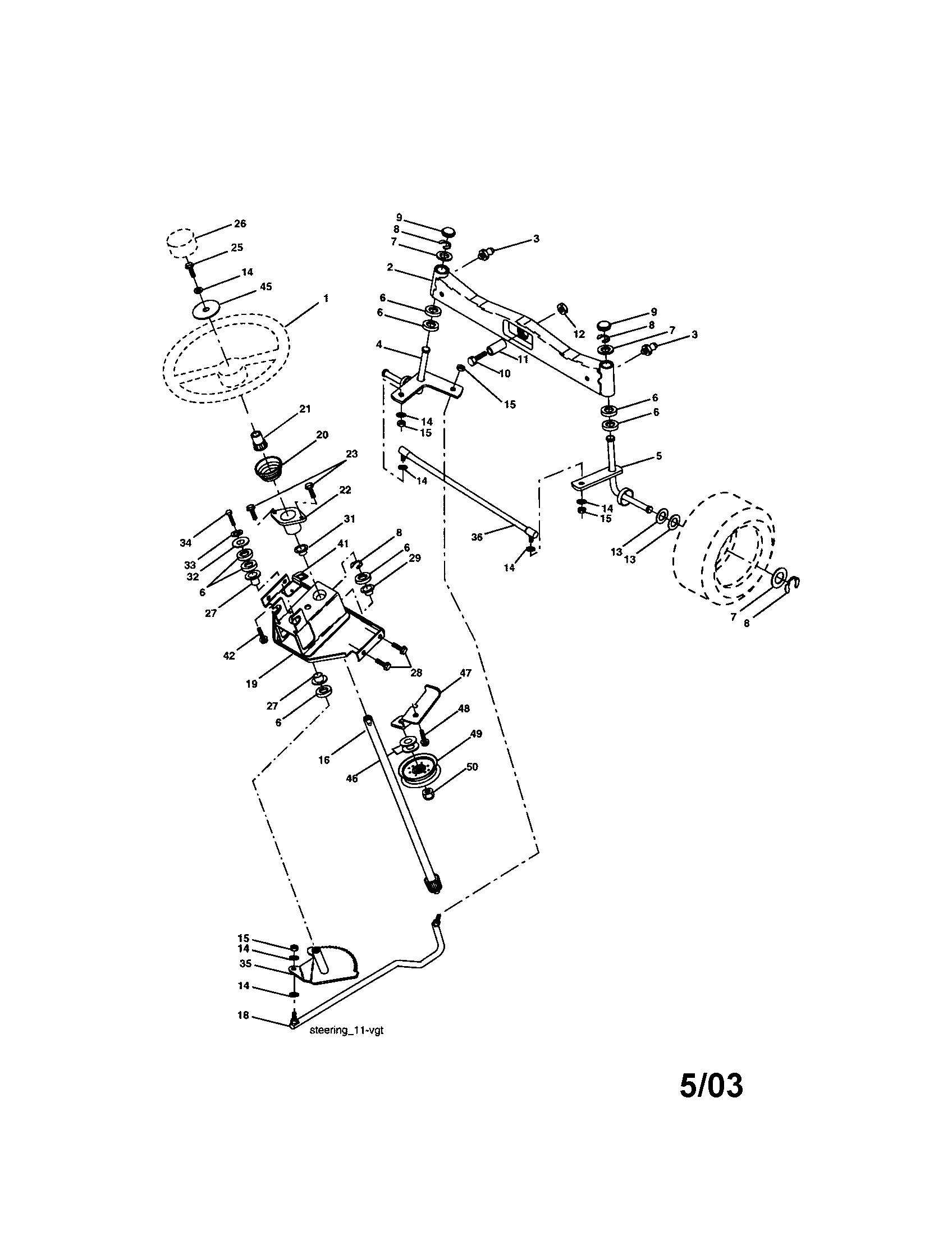 Craftsman 917275284 steering diagram