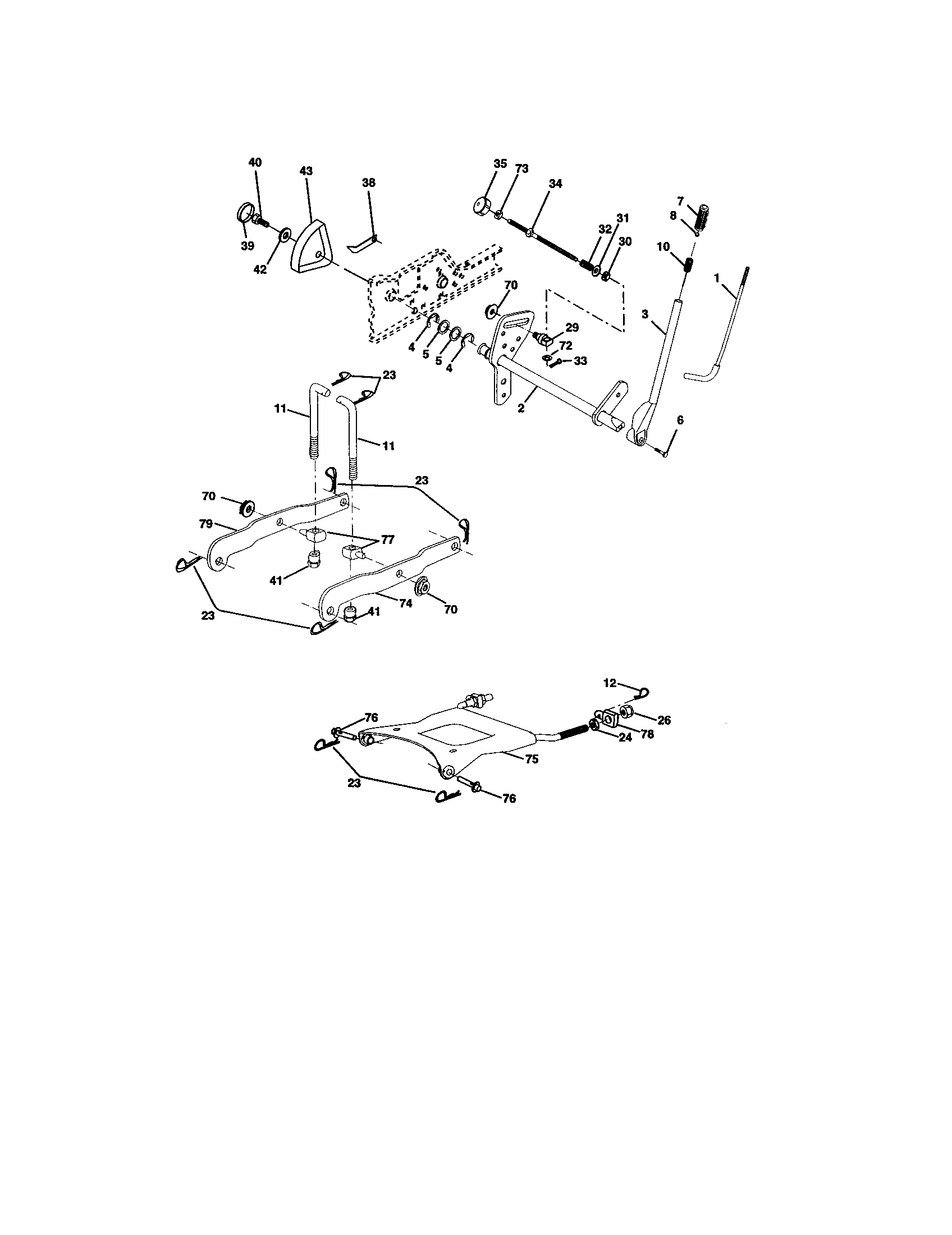Craftsman 917275284 lift assembly diagram