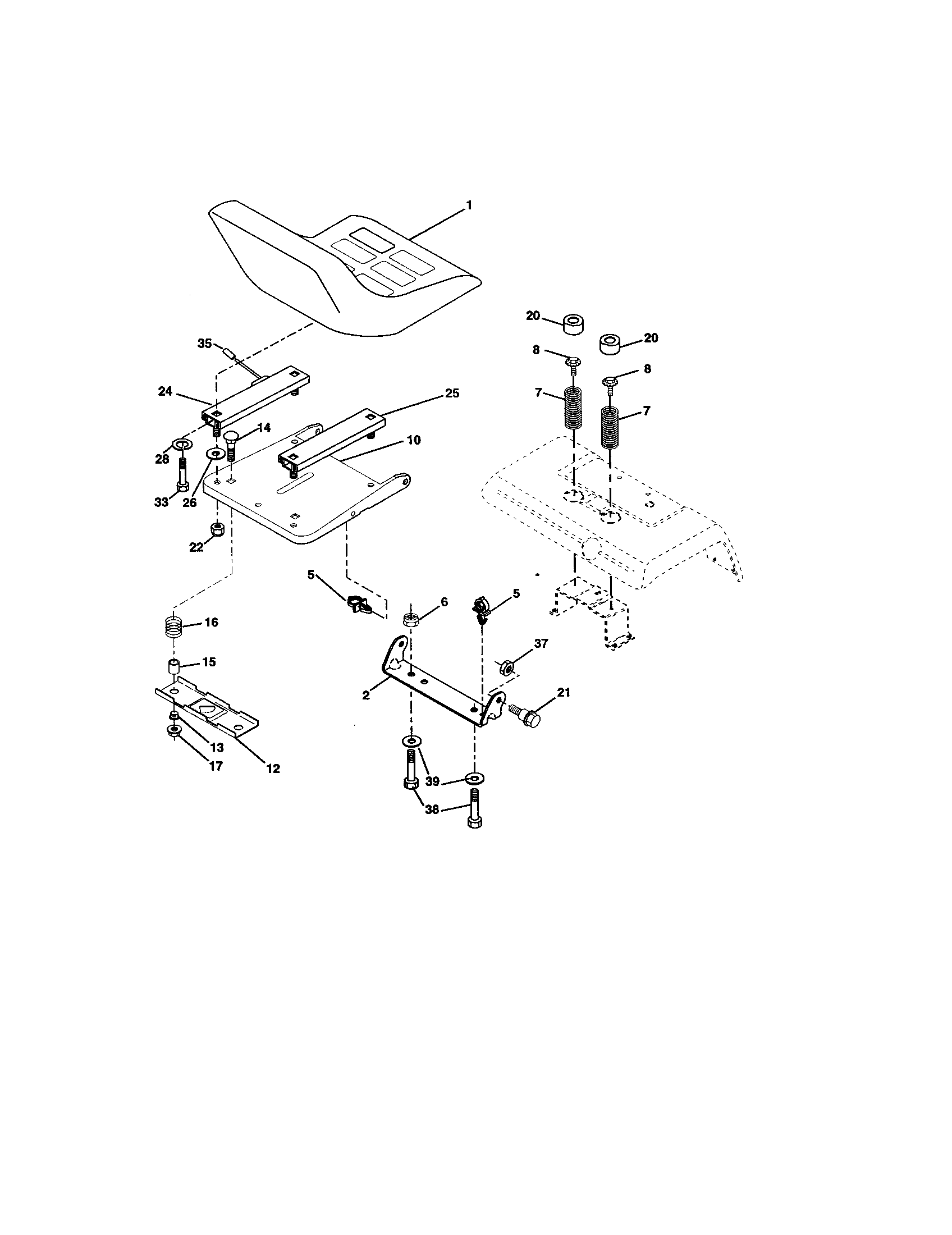 Craftsman 917275284 seat assembly diagram