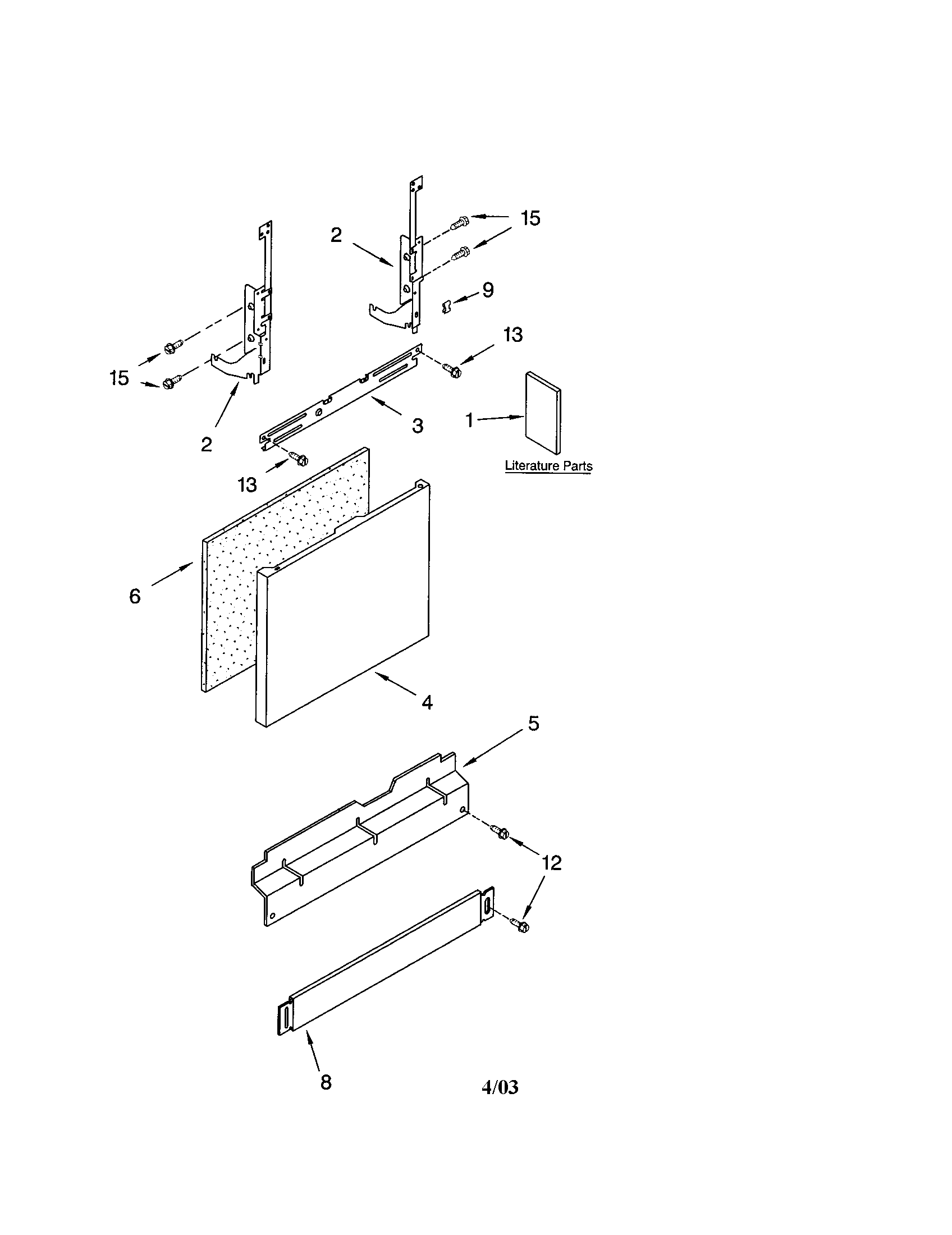 Kenmore 66517503201 door and panel diagram