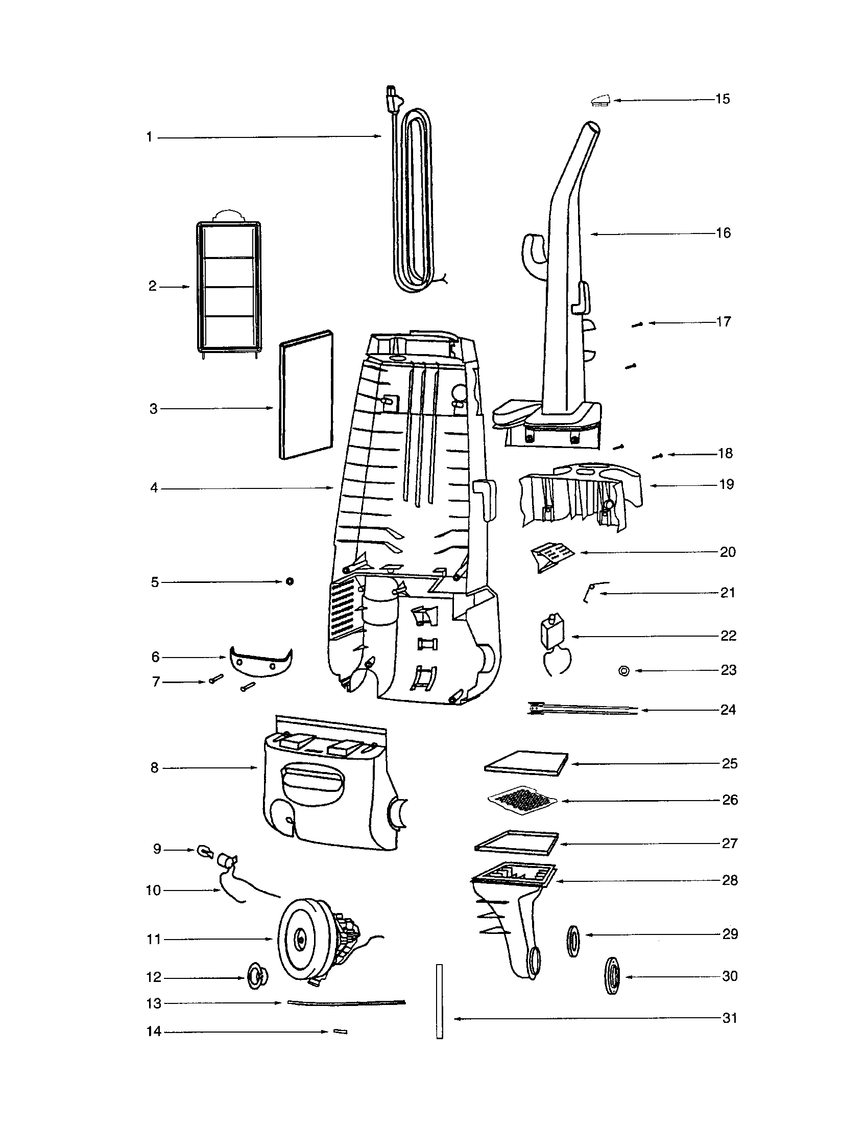 Eureka 4388BT-3 motor cover/handle diagram