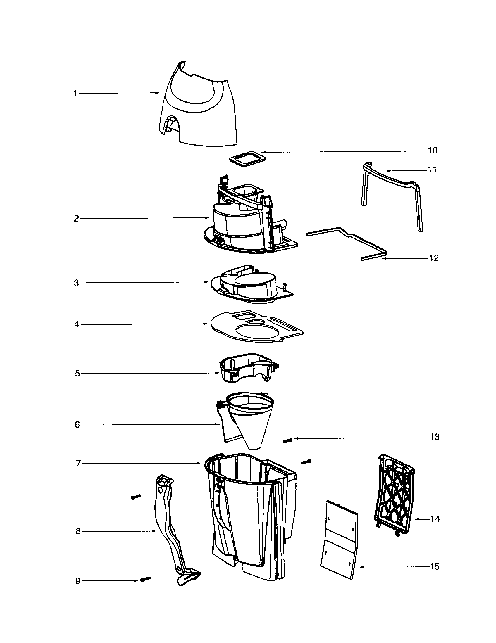 Eureka 4388BT-3 cyclone/front cover diagram