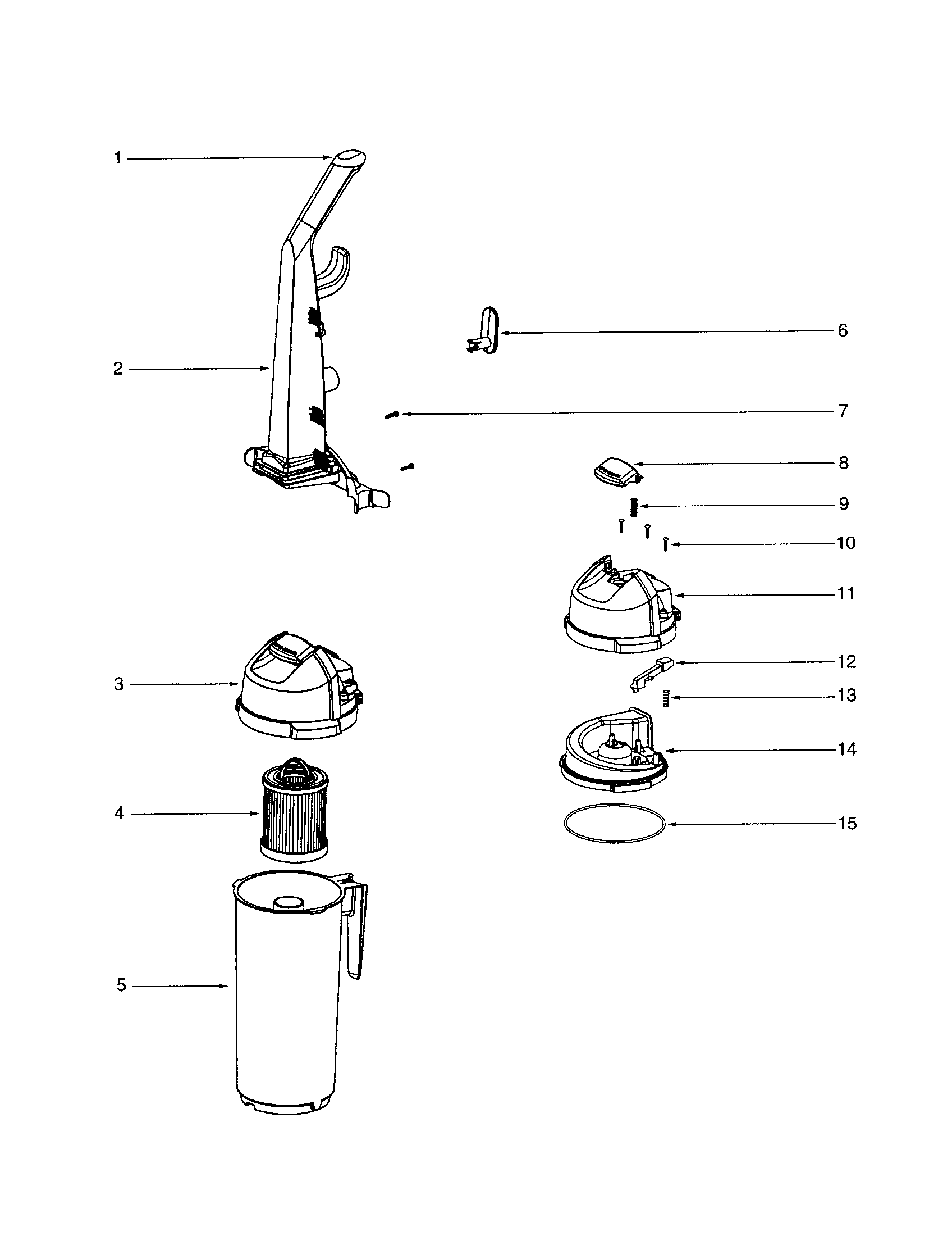 Eureka 5850AZ handle/cyclone diagram