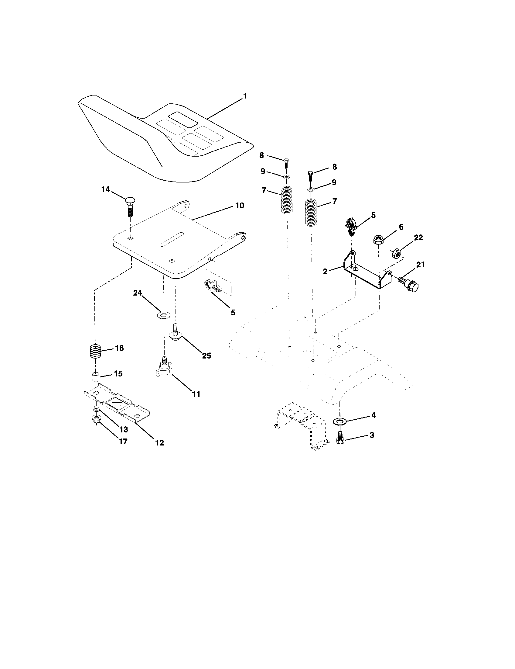 Craftsman 917272912 seat assembly diagram