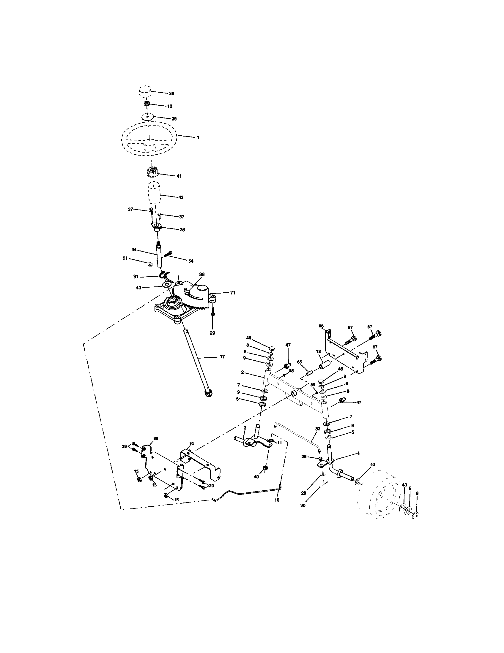 Craftsman 917272922 steering assembly diagram