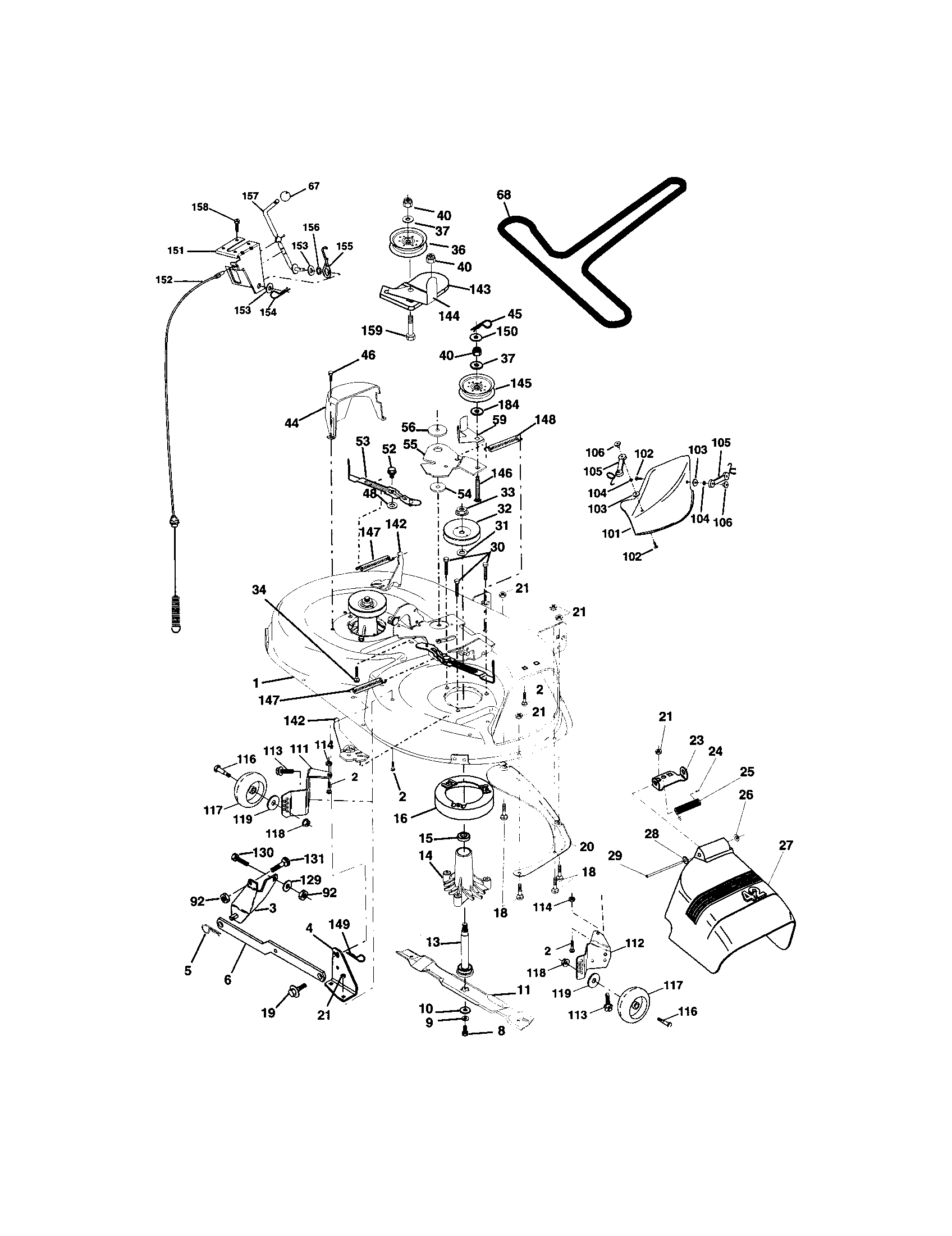 Craftsman 917272922 mower deck diagram