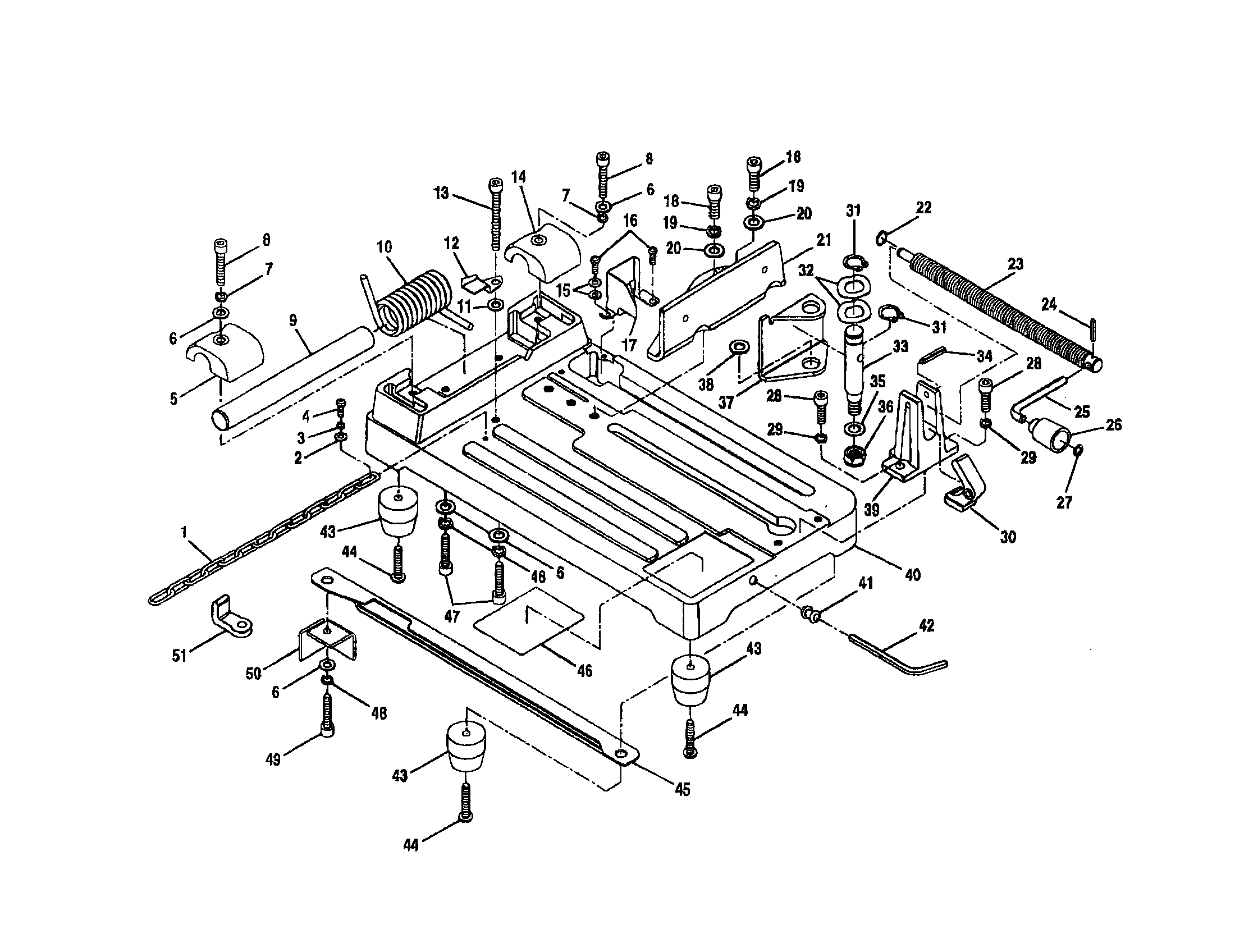 Ryobi C357 chain/base/handle diagram