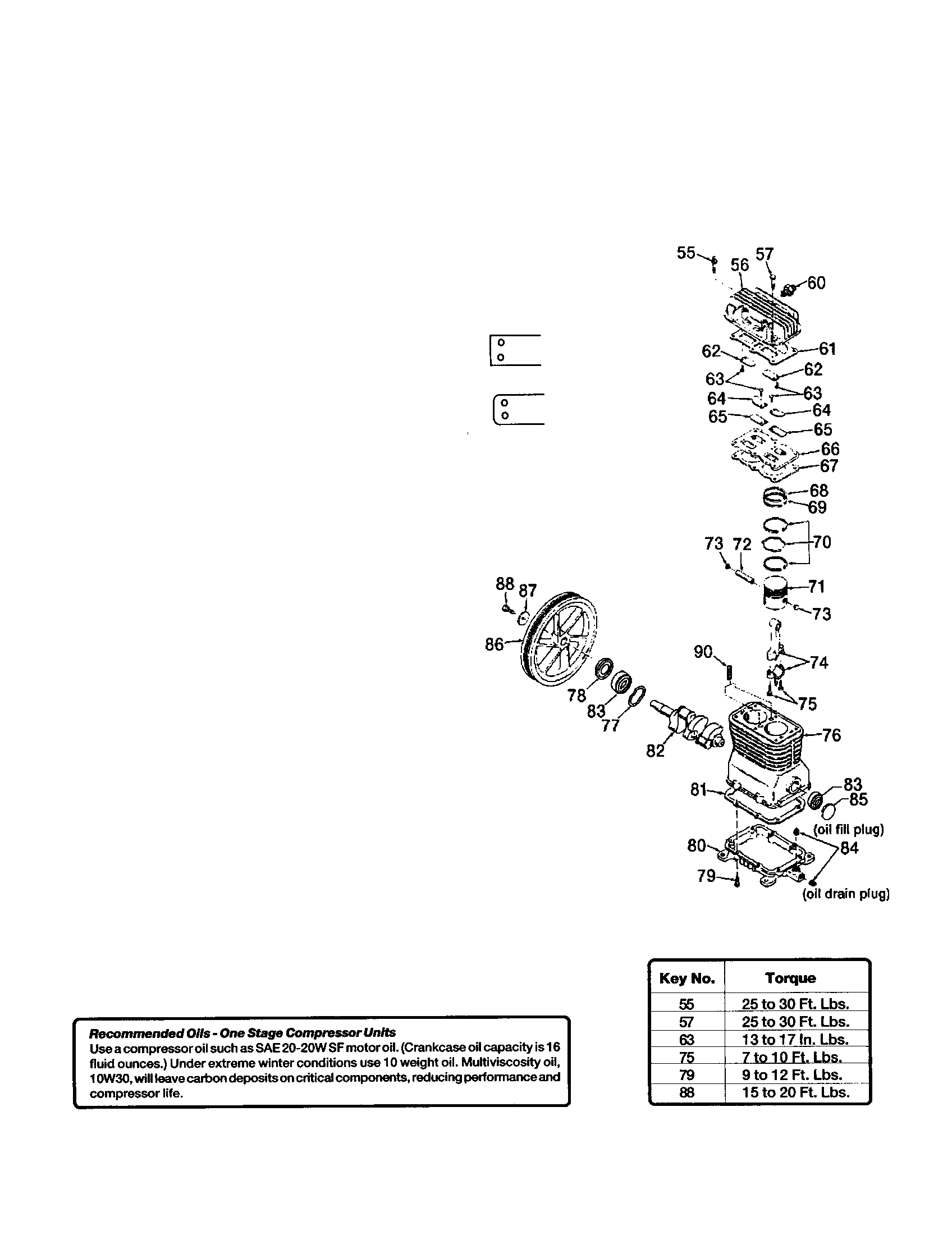 Devilbiss LG6520 oil lube compressor assembly diagram