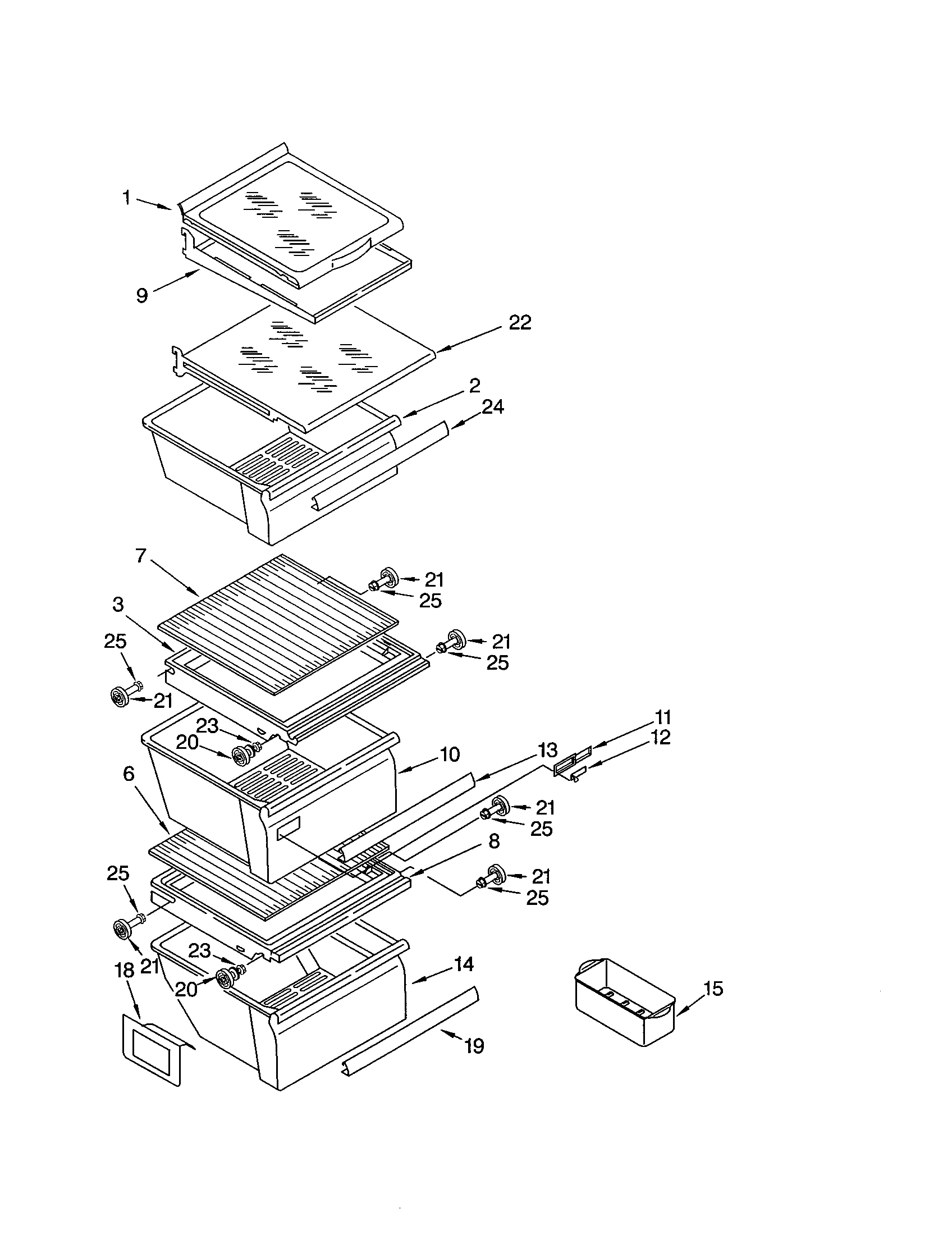Kenmore 10653259200 refrigerator shelf diagram