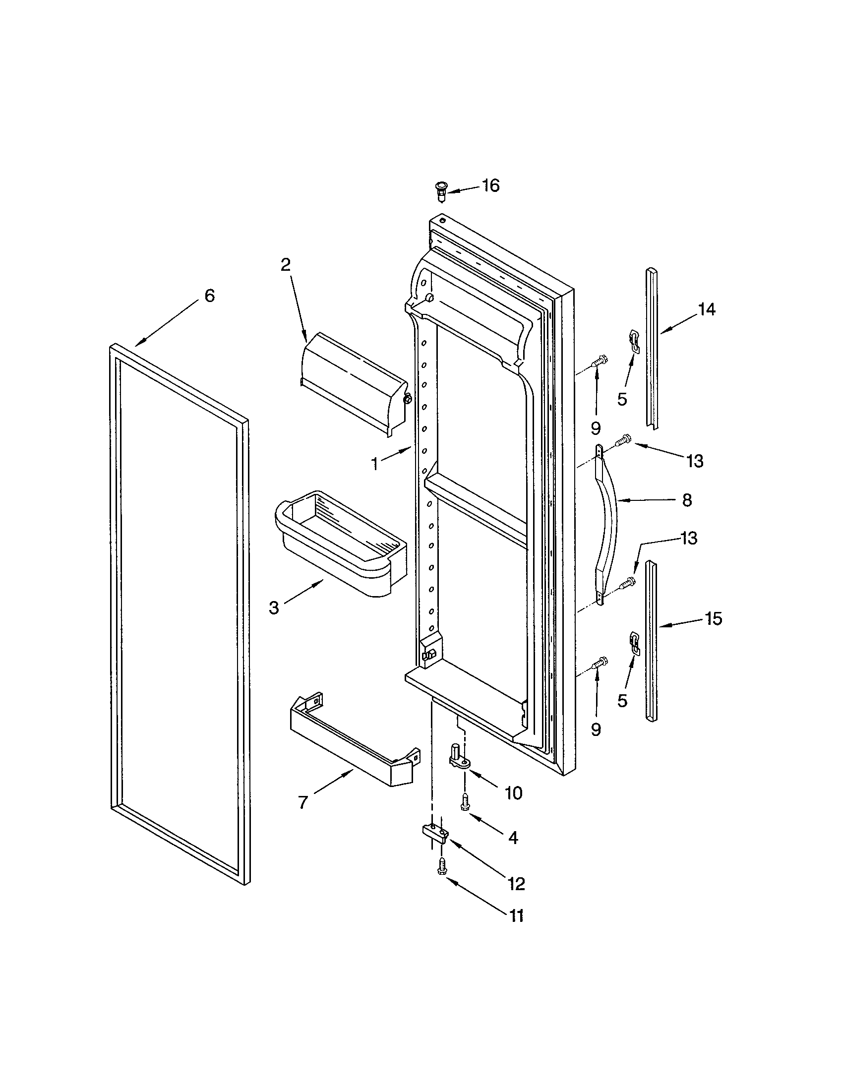 Kenmore 10653259200 refrigerator door diagram