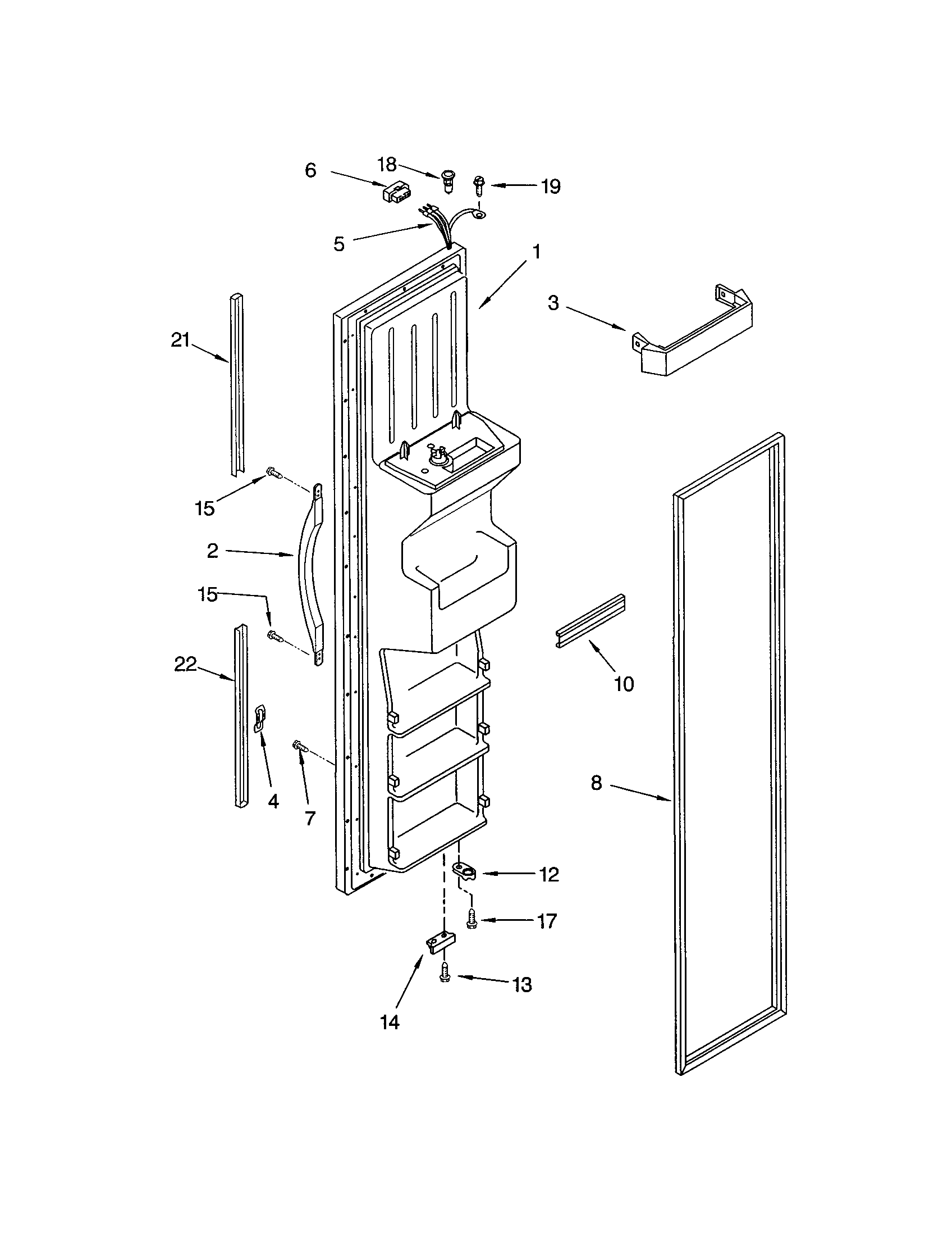 Kenmore 10653259200 freezer door diagram