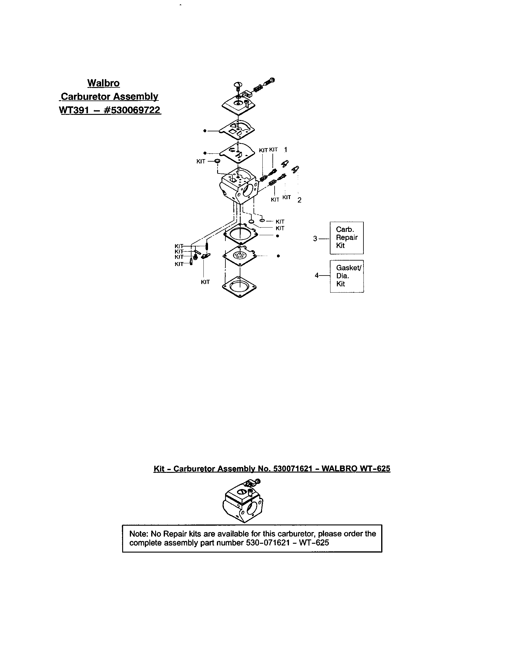 Poulan 221 TYPE 1-3 carburetor diagram