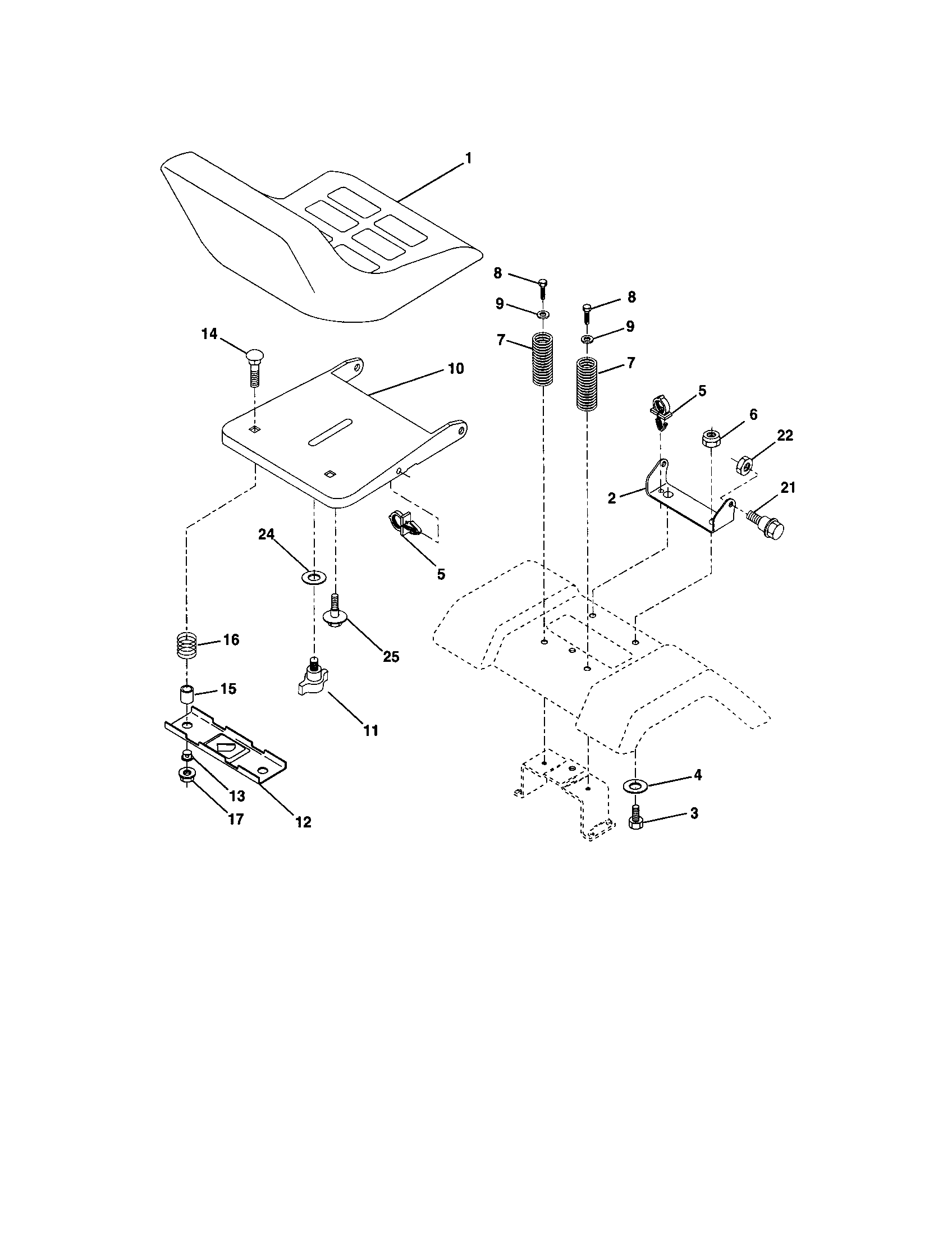 Craftsman 917272674 seat assembly diagram