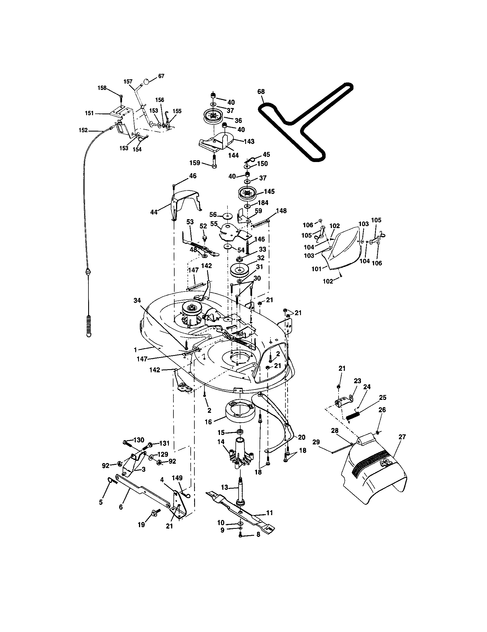 Craftsman 917272674 mower deck diagram