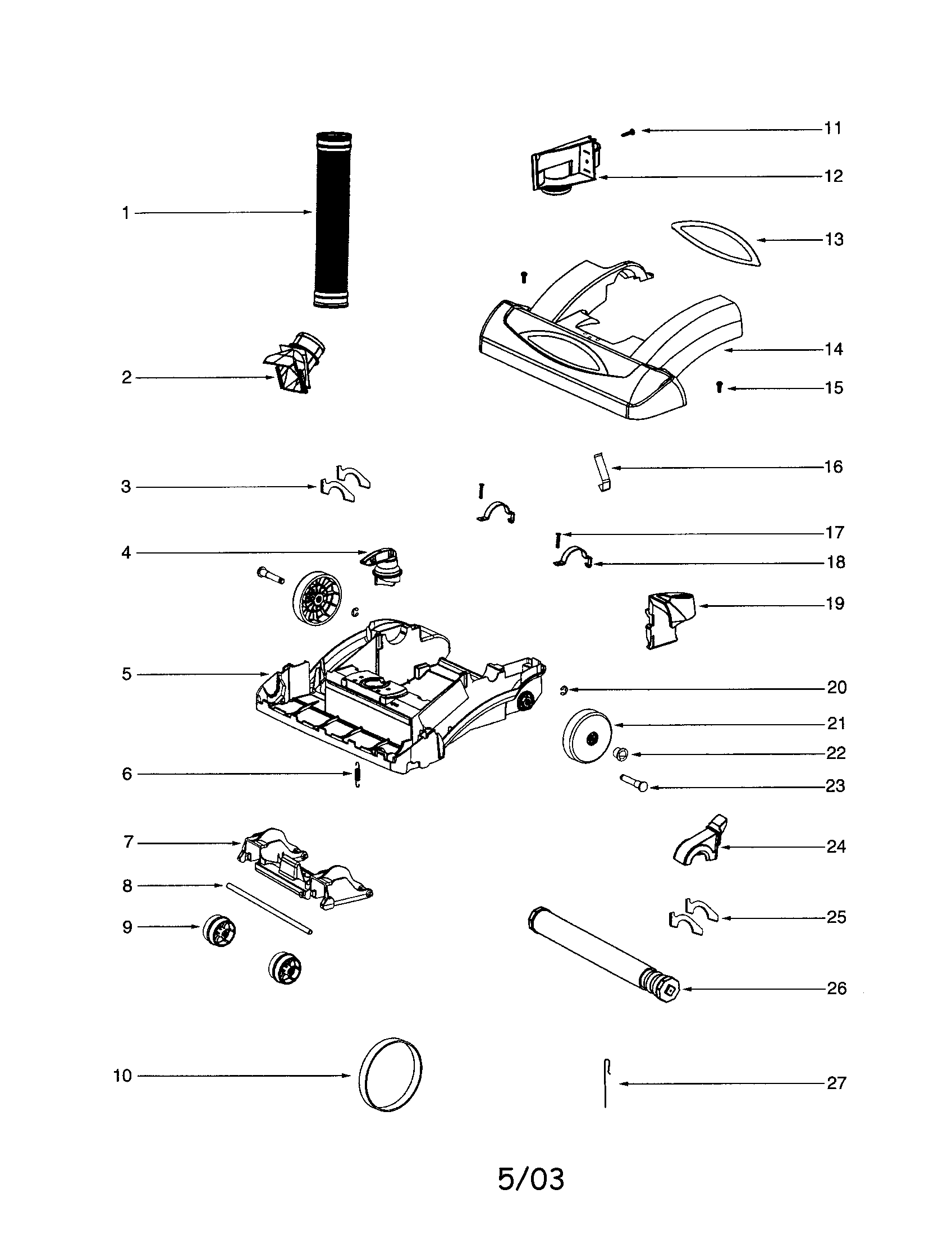 Eureka 5847BV base/hood diagram