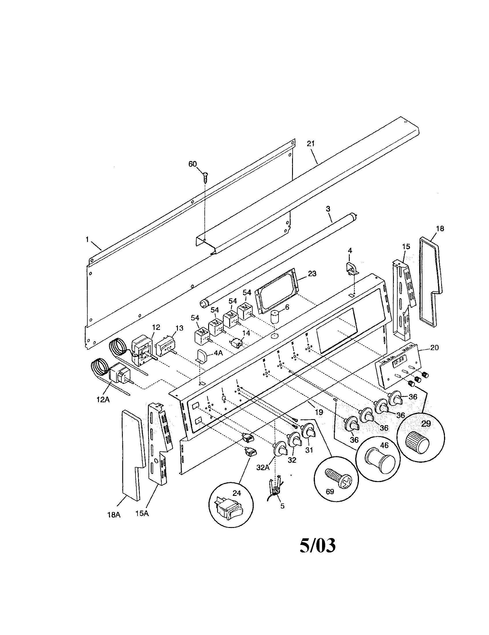 Frigidaire FEF455WCBA backguard diagram