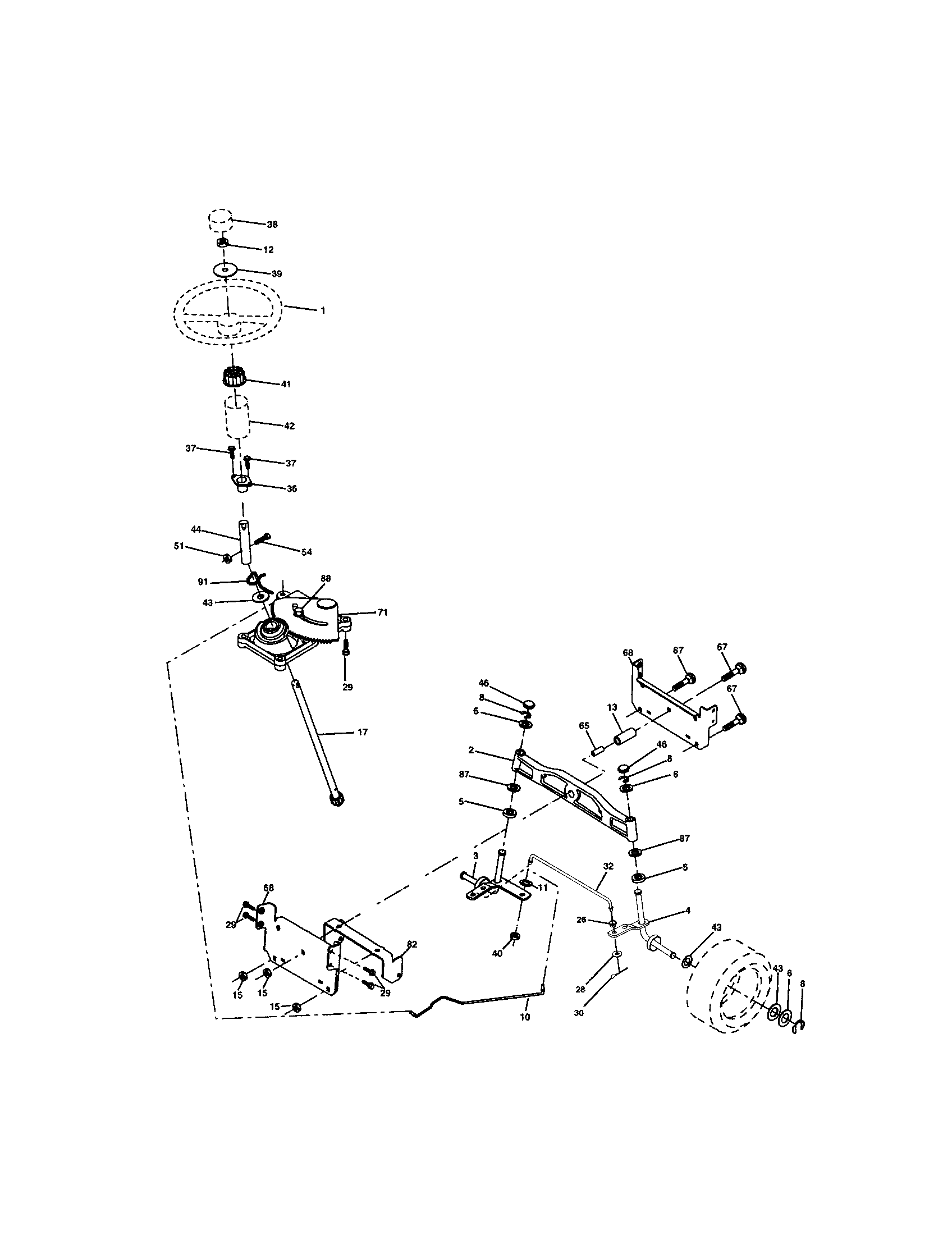 Craftsman 917272759 steering assembly diagram