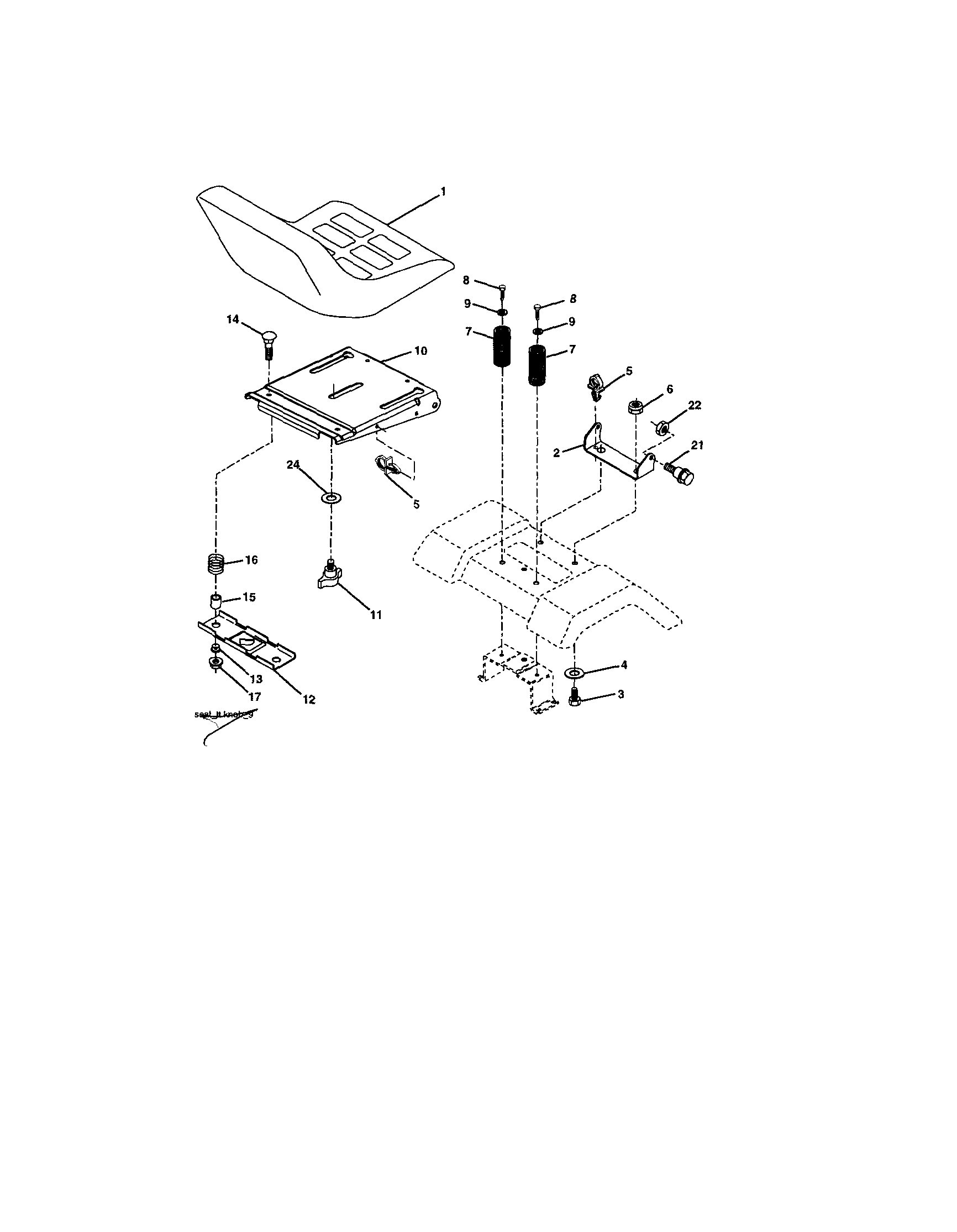 Craftsman 917272762 seat assembly diagram