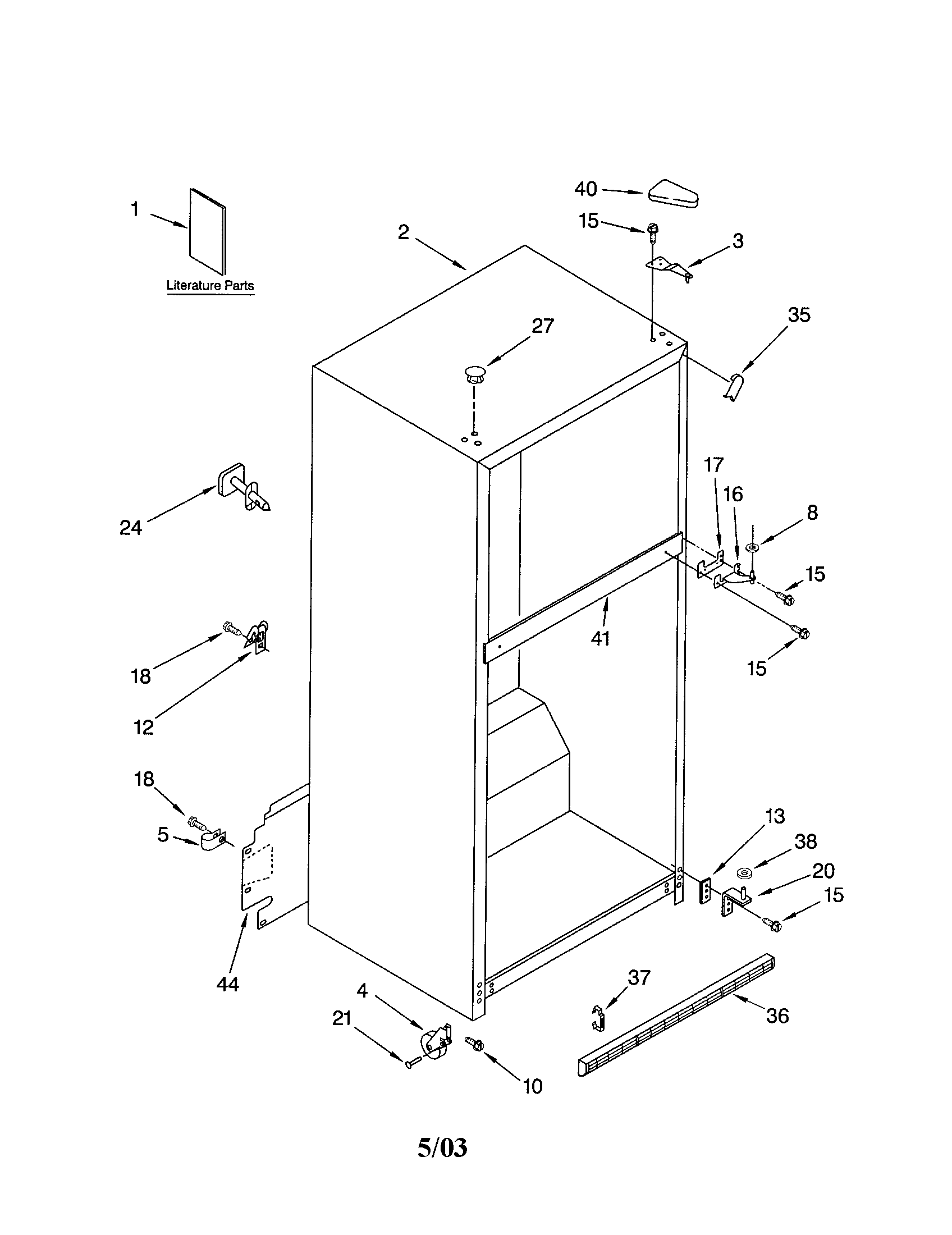 Kenmore 10673183301 cabinet diagram