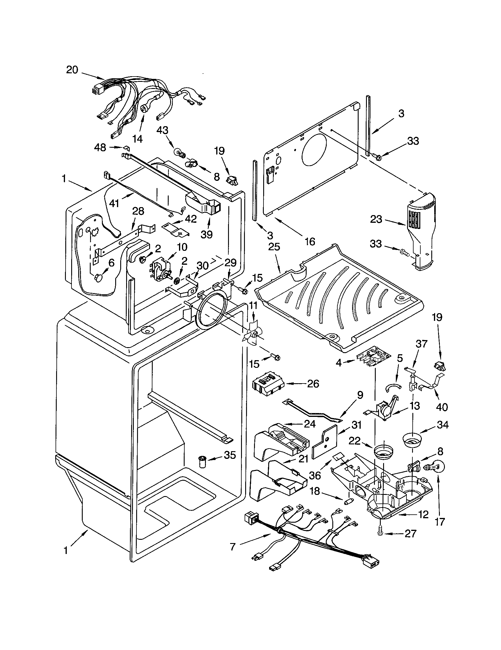 Kenmore 10673183301 liner diagram