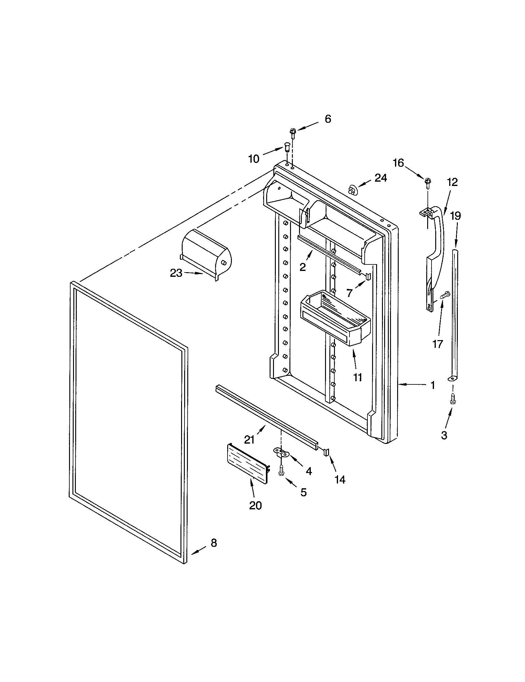 Kenmore 10673183301 refrigerator door diagram
