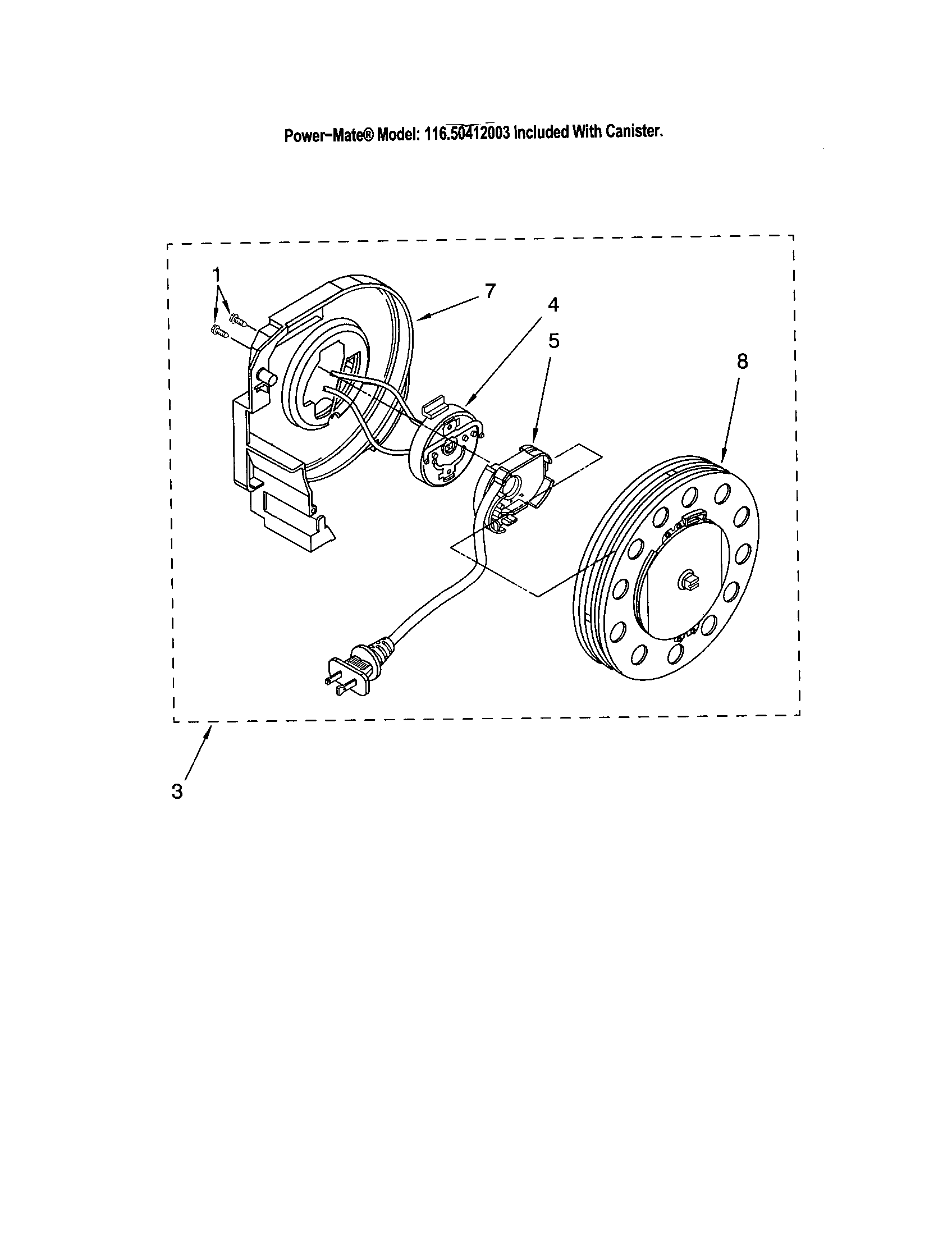 Kenmore 11620412003 power cord reel diagram