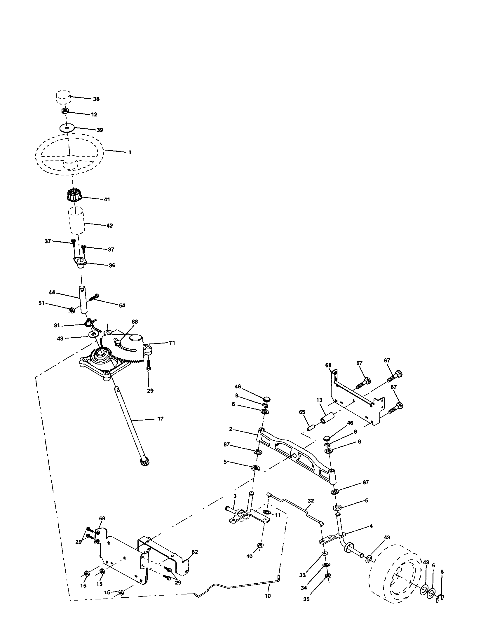 Craftsman 917277121 steering assembly diagram