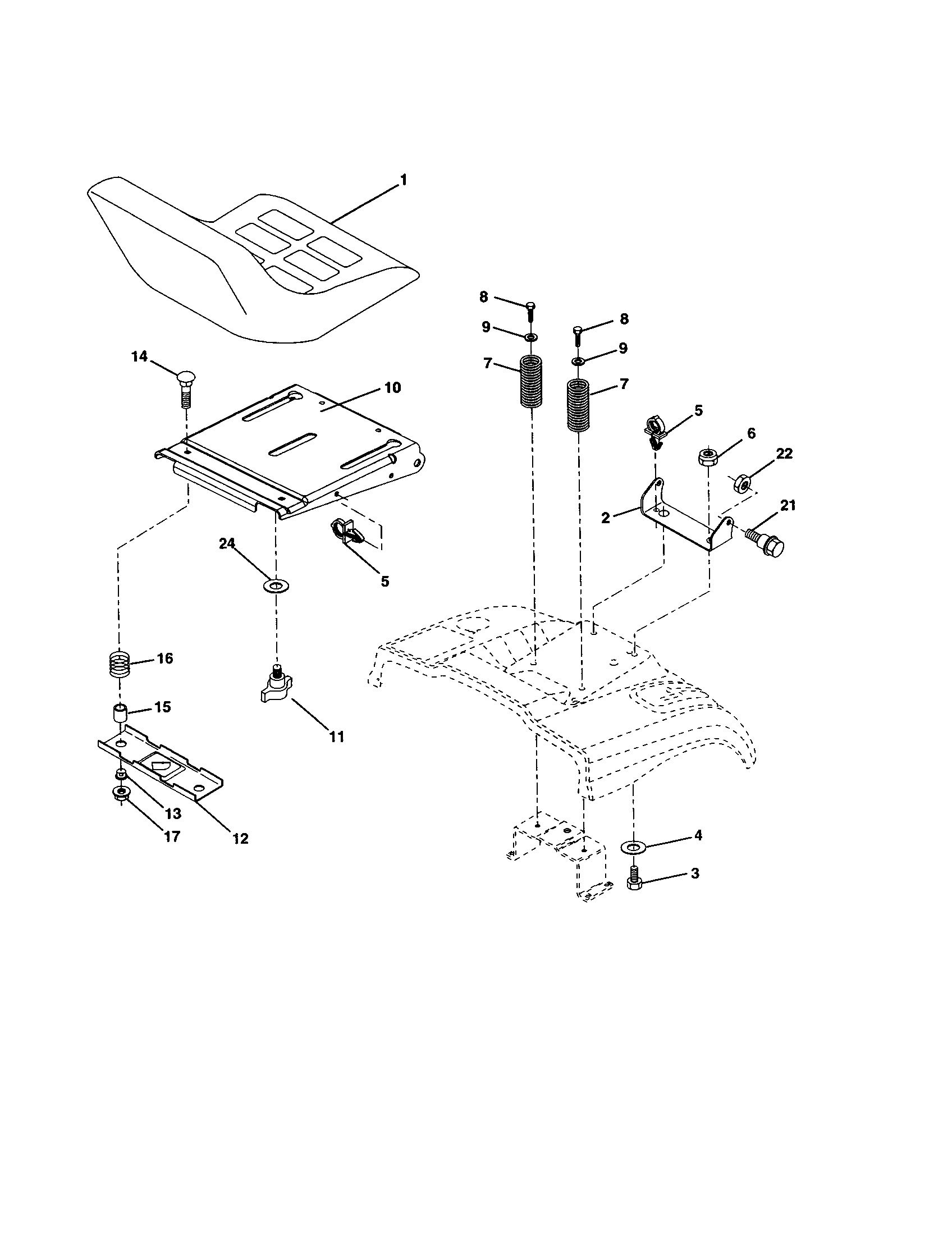 Craftsman 917277121 seat assembly diagram