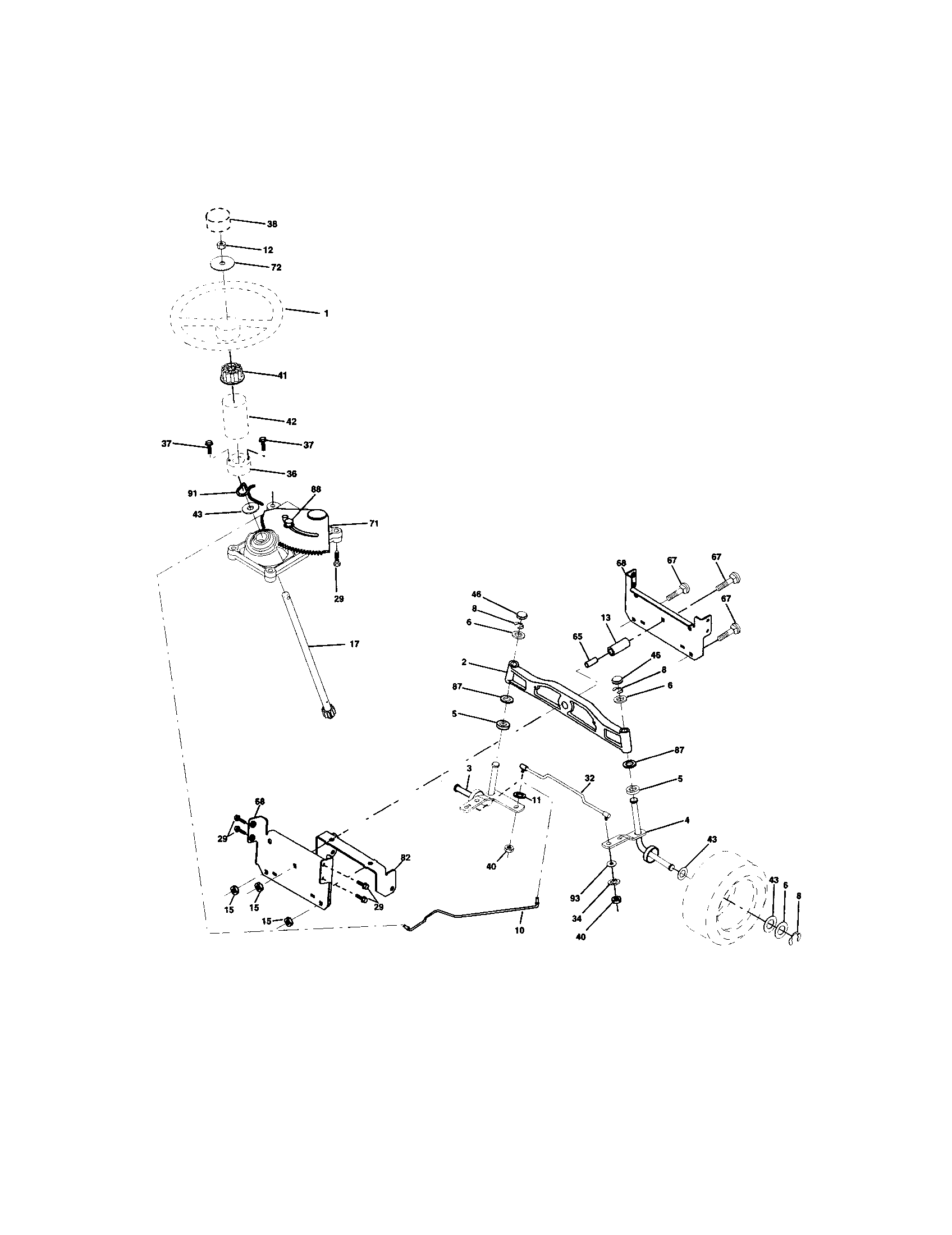 Craftsman 917273281 steering assembly diagram