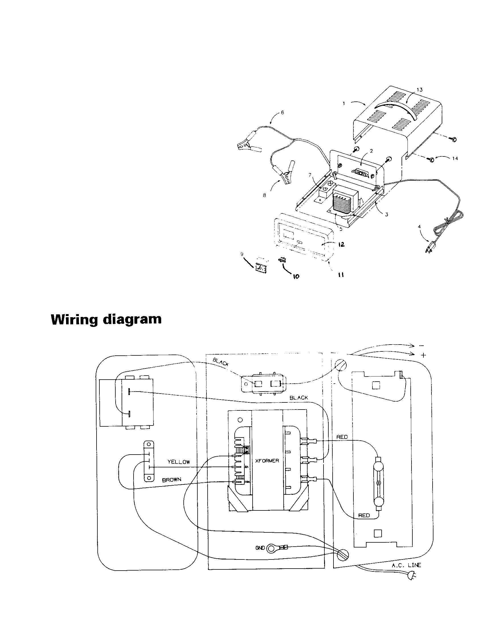 Sears 20071210 battery charger diagram