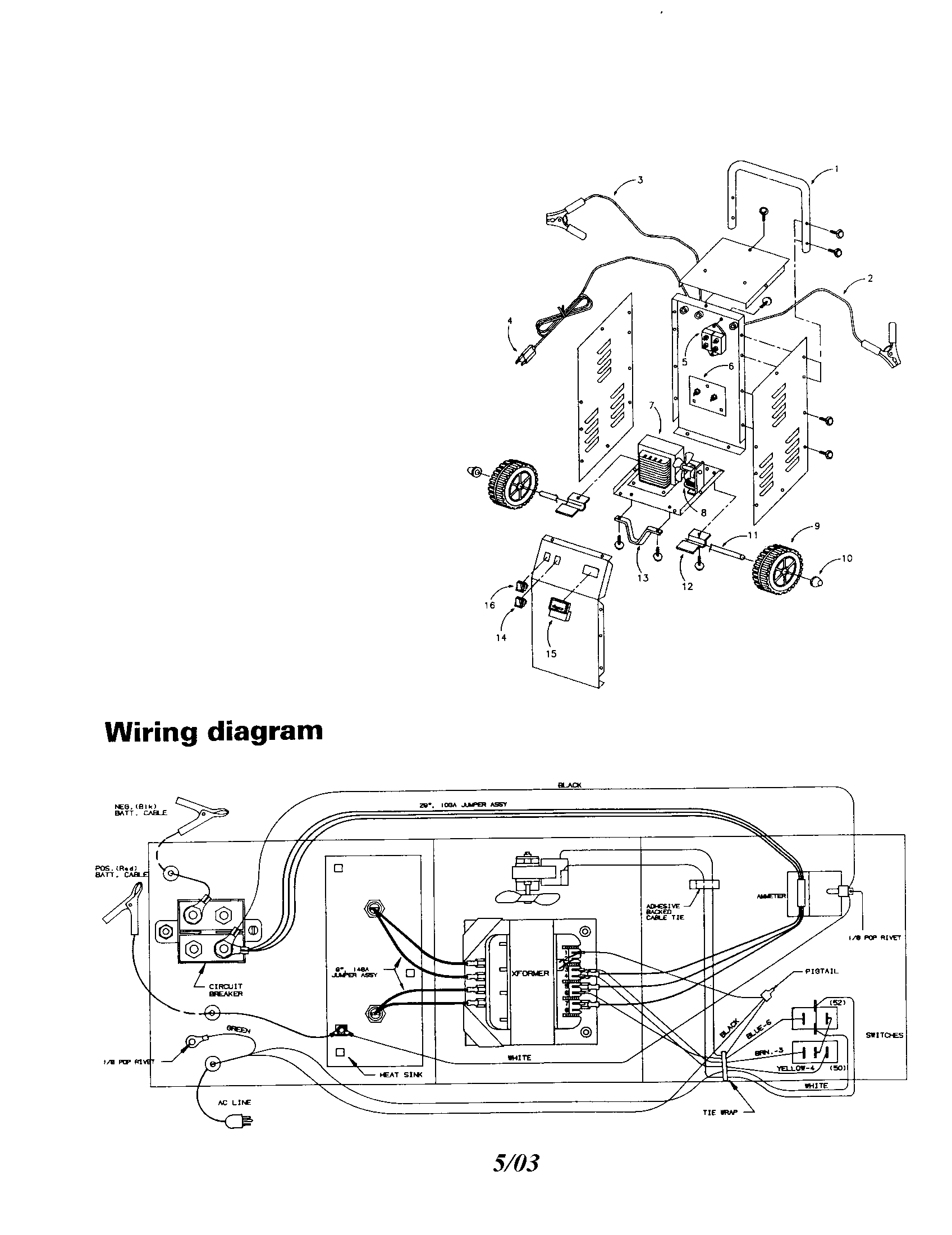 Sears 20071440 battery charger/wiring diagram