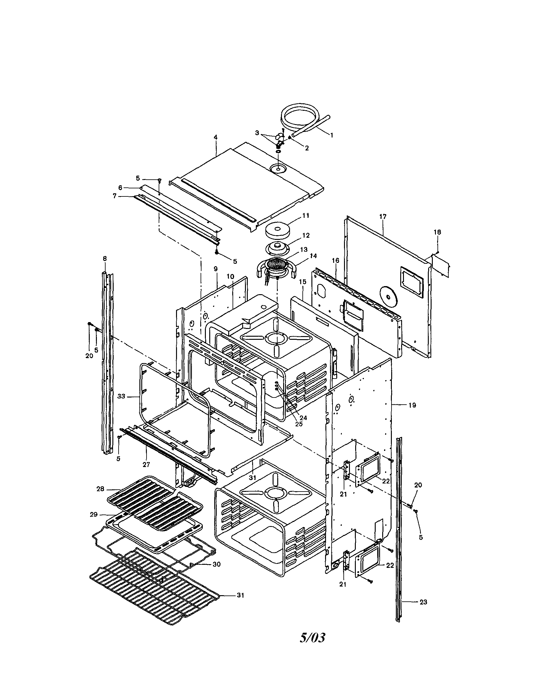 Bosch HBN656AUC body, upper diagram