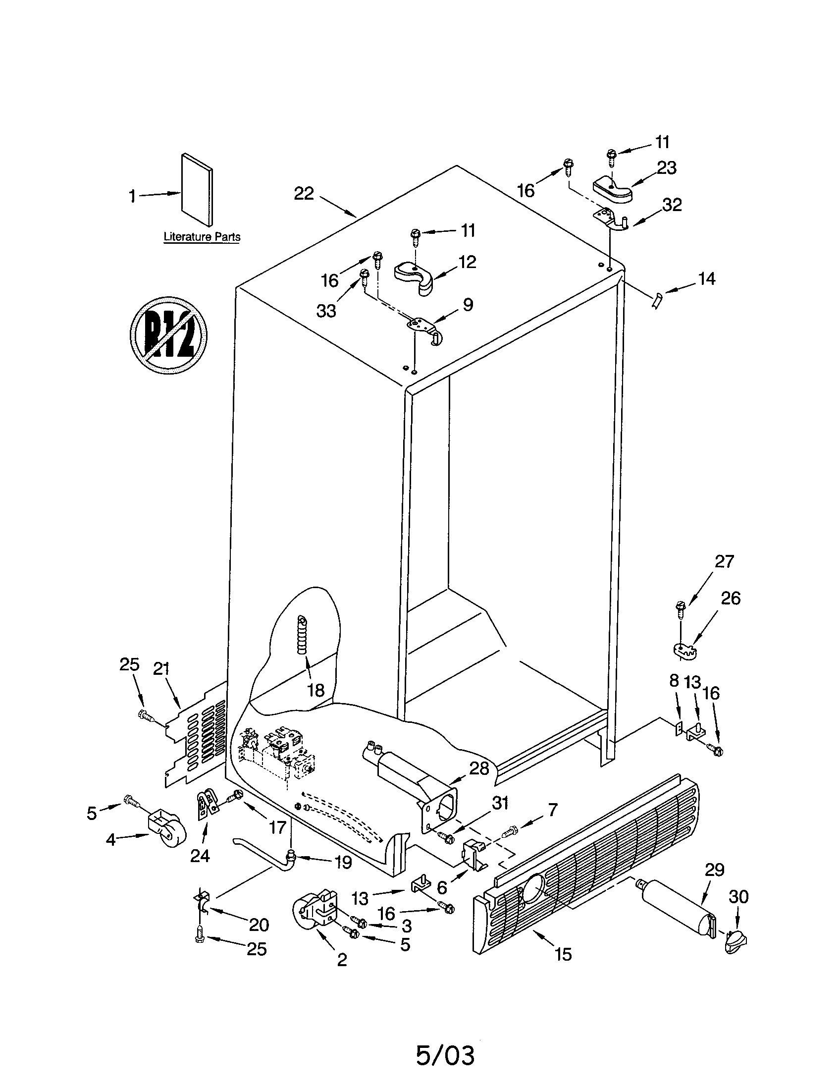 Kenmore 10653754200 cabinet diagram