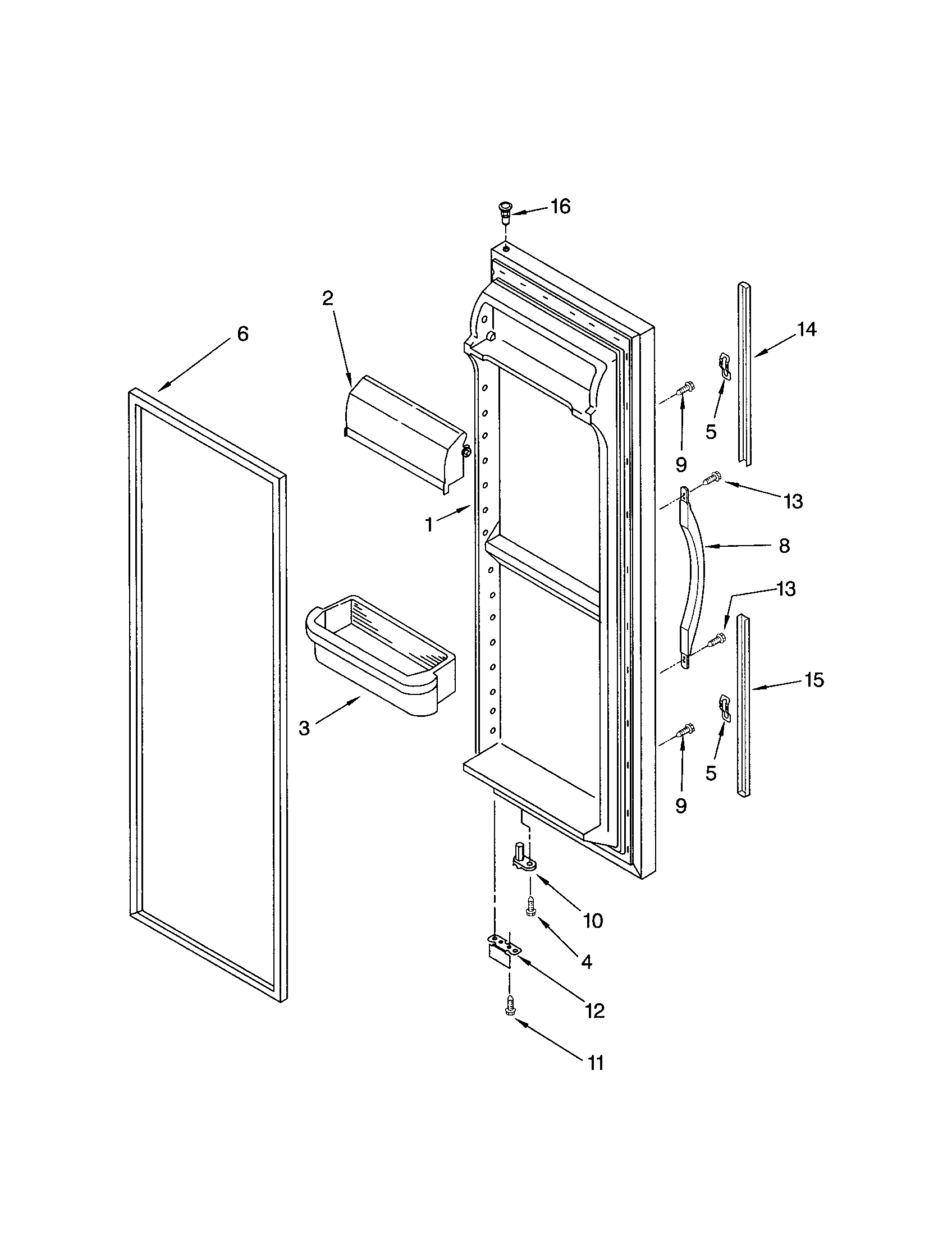 Kenmore 10653754200 refrigerator door diagram