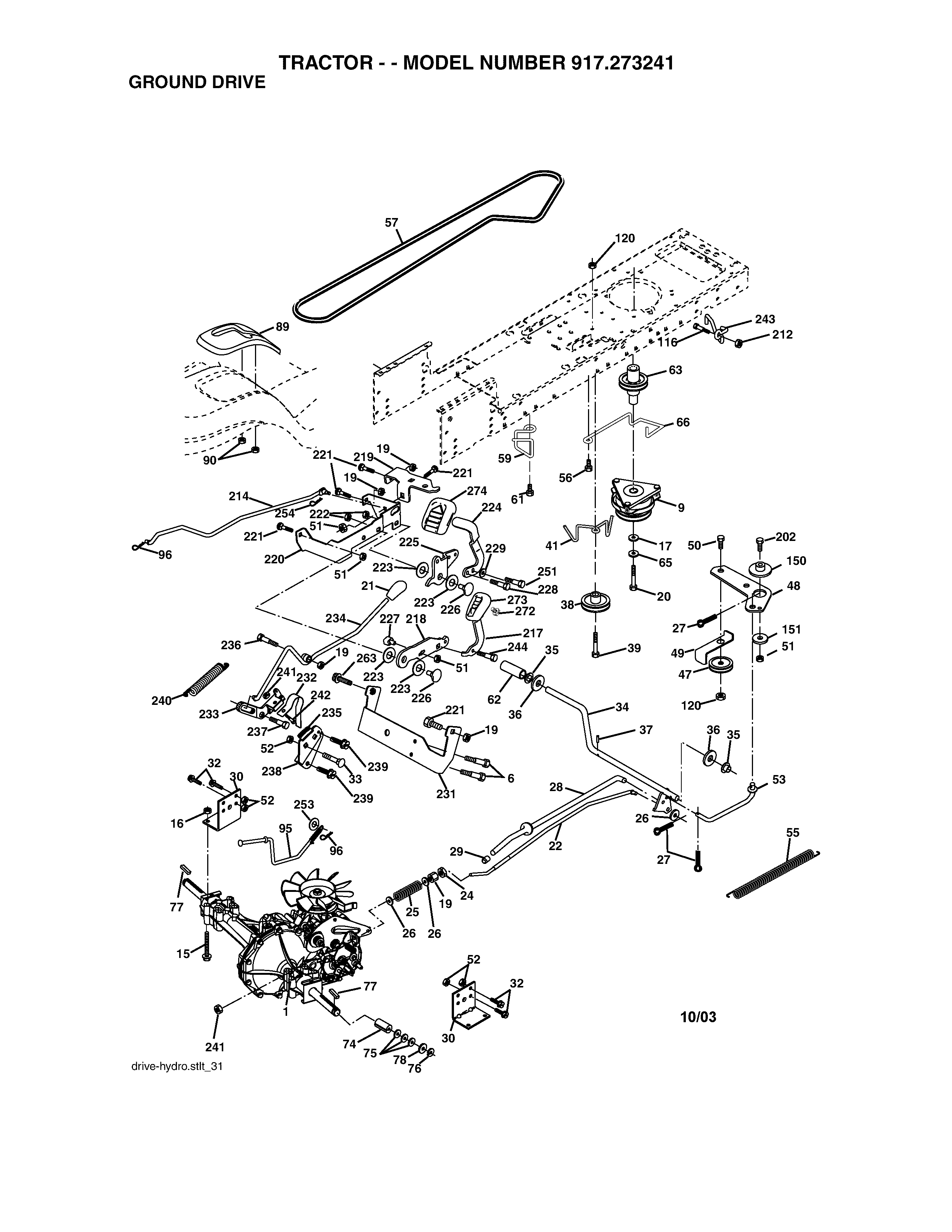 Craftsman 917273241 ground drive diagram