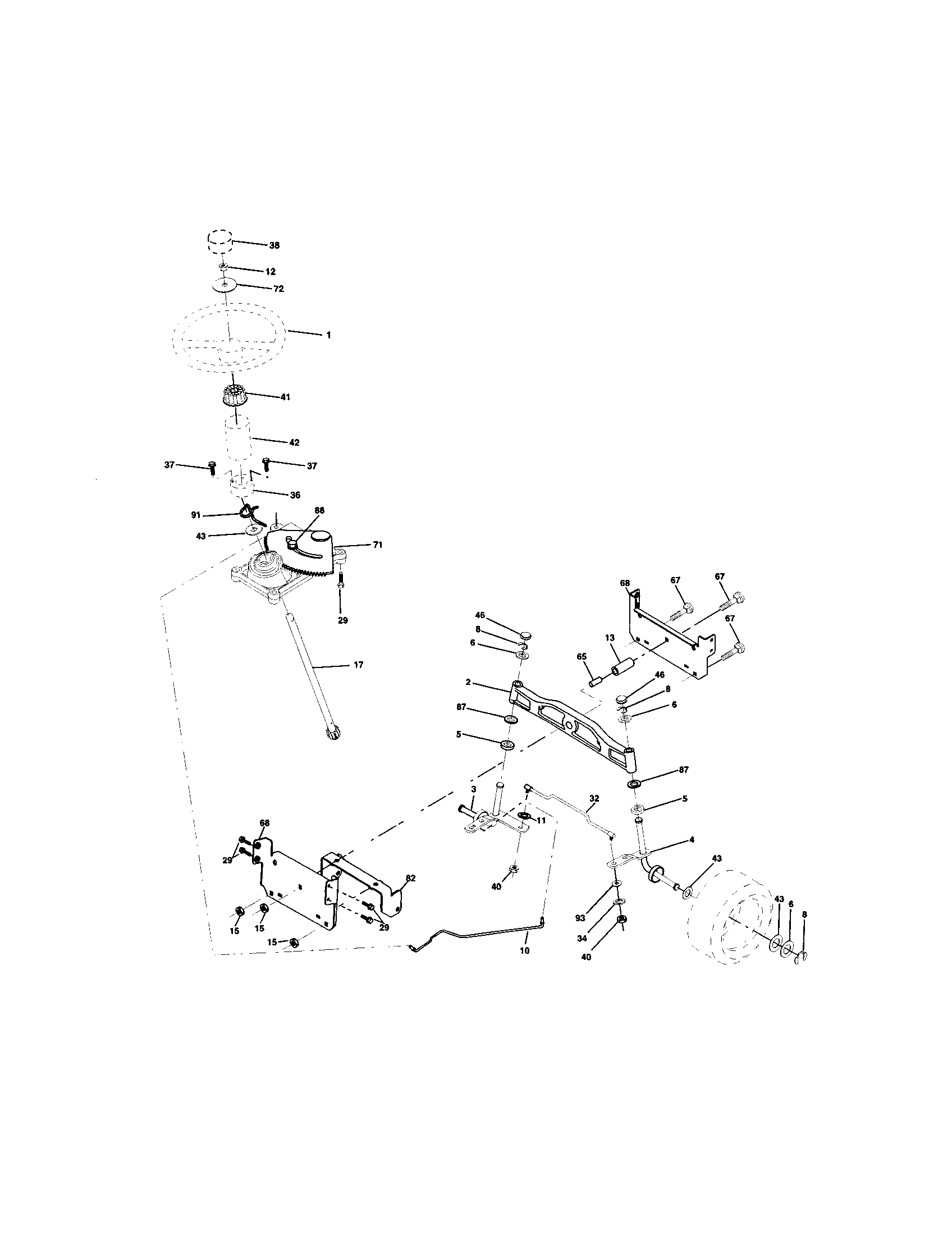 Craftsman 917273241 steering assembly diagram